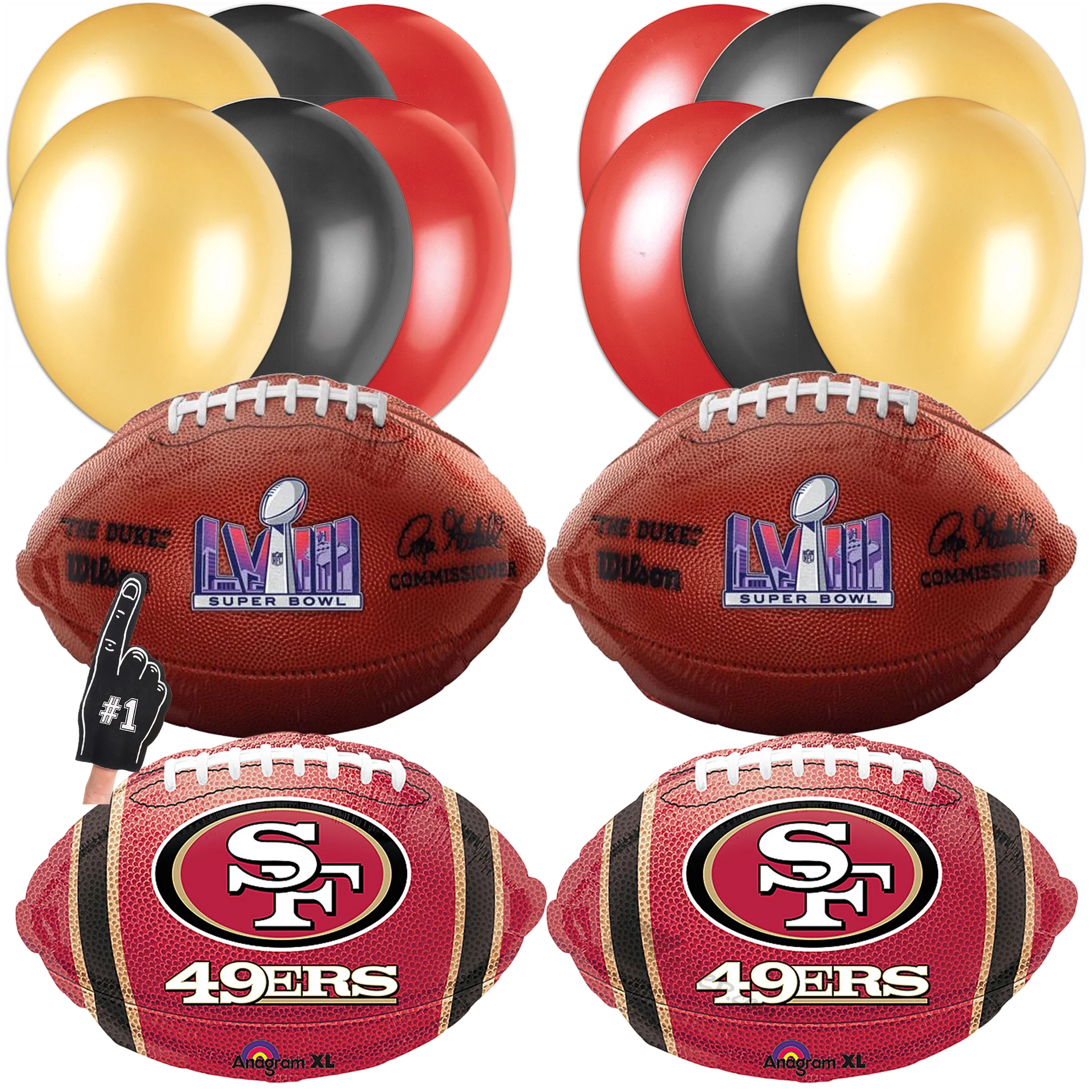 NFC 49ers Super Bowl LVIII 58 Football Party Party Pack, 52pc, 8 Guests
