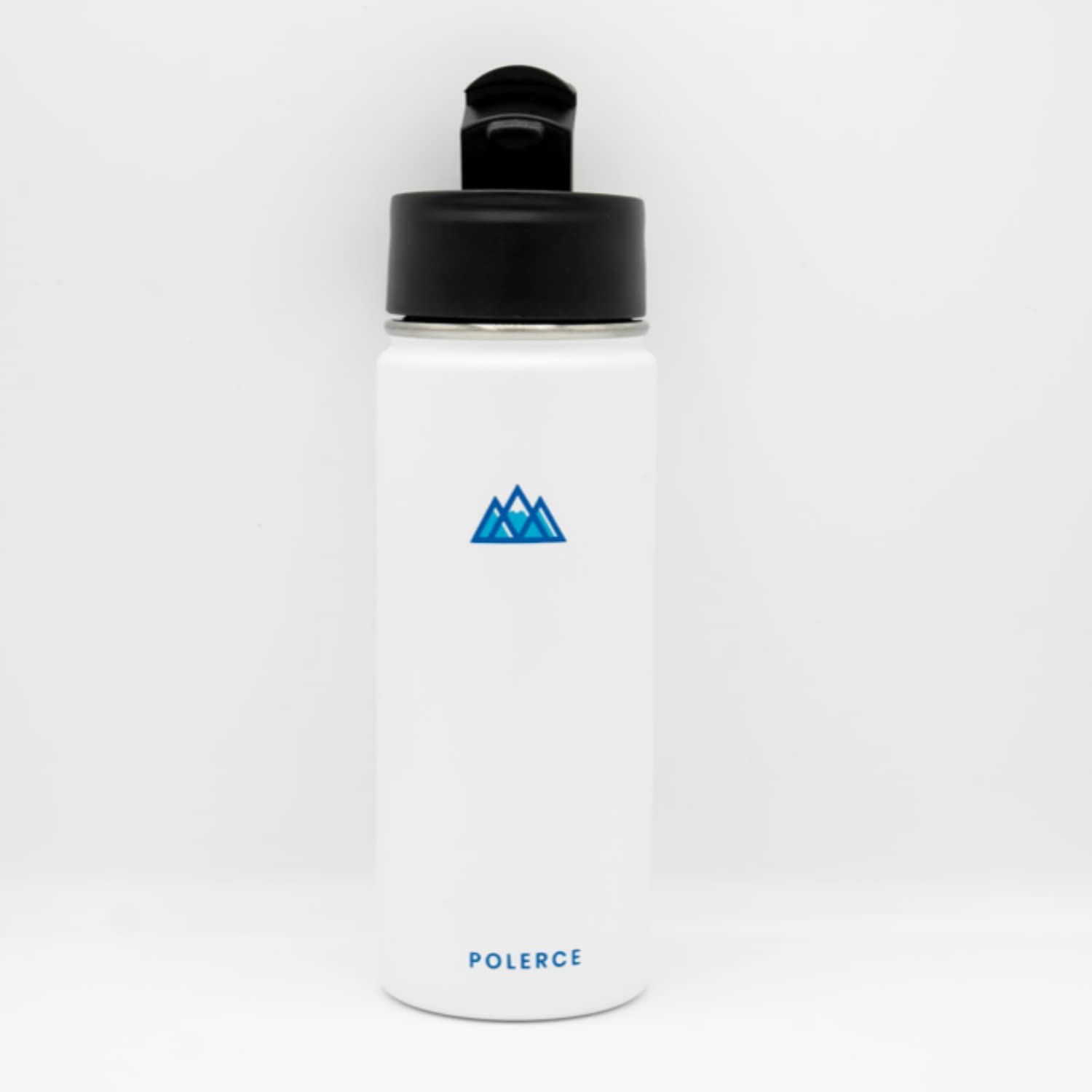 Vacuum Insulated Bottle with 3 Lids - Stainless Steel Thermally Insulated Flask - by Polerce (18 fl oz, White)