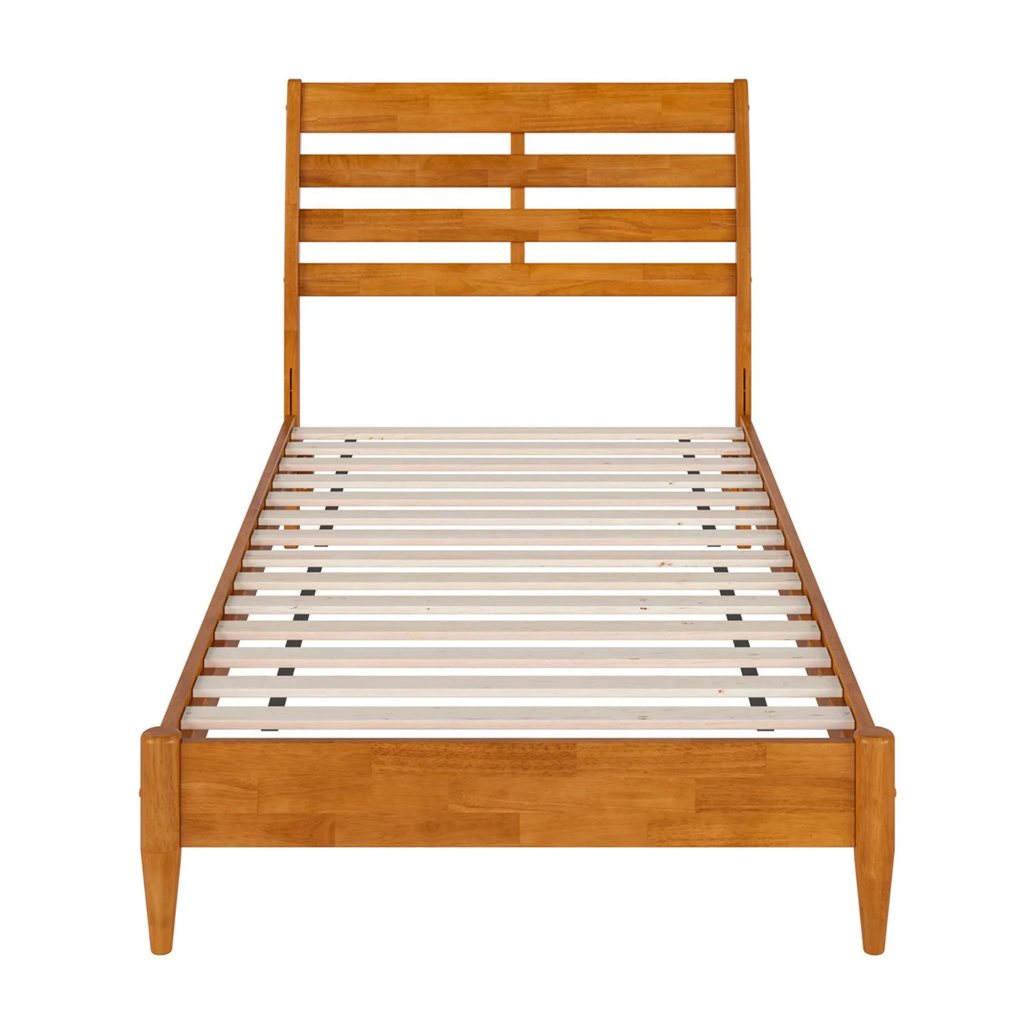 Savannah Twin XL Wood Low Profile Platform Bed in Light Toffee
