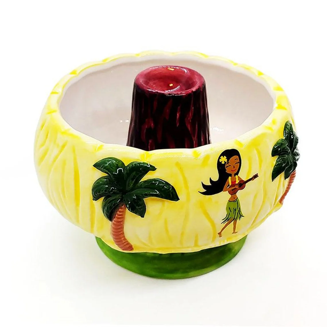 Ceramic Volcano Tiki Bowl Cocktail Drinkware