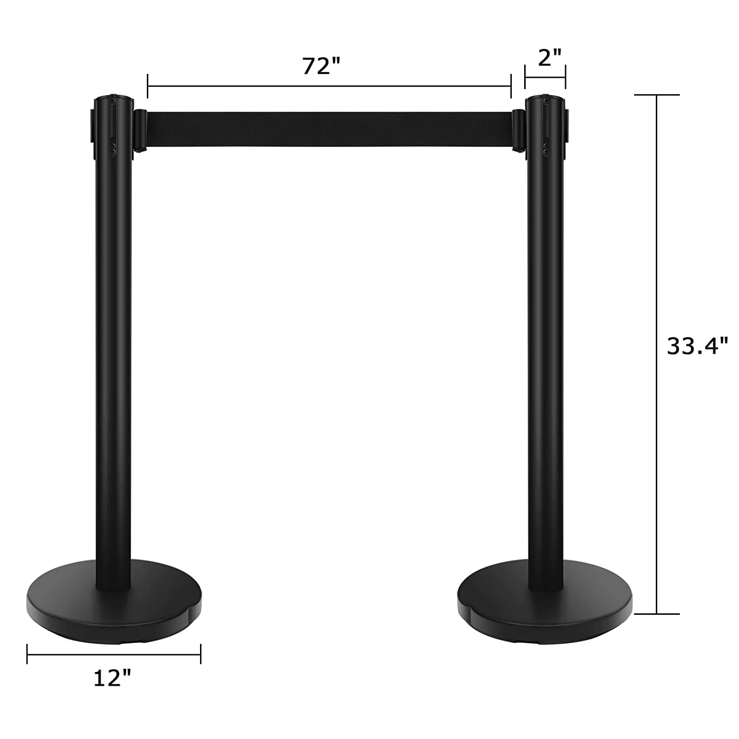 6PCS Crowd Control Barrier, 6ft Red Retractable Belt, Stainless Steel Column, Simple Connection, Can Effectively Control The Crowd Queuing Obstacles