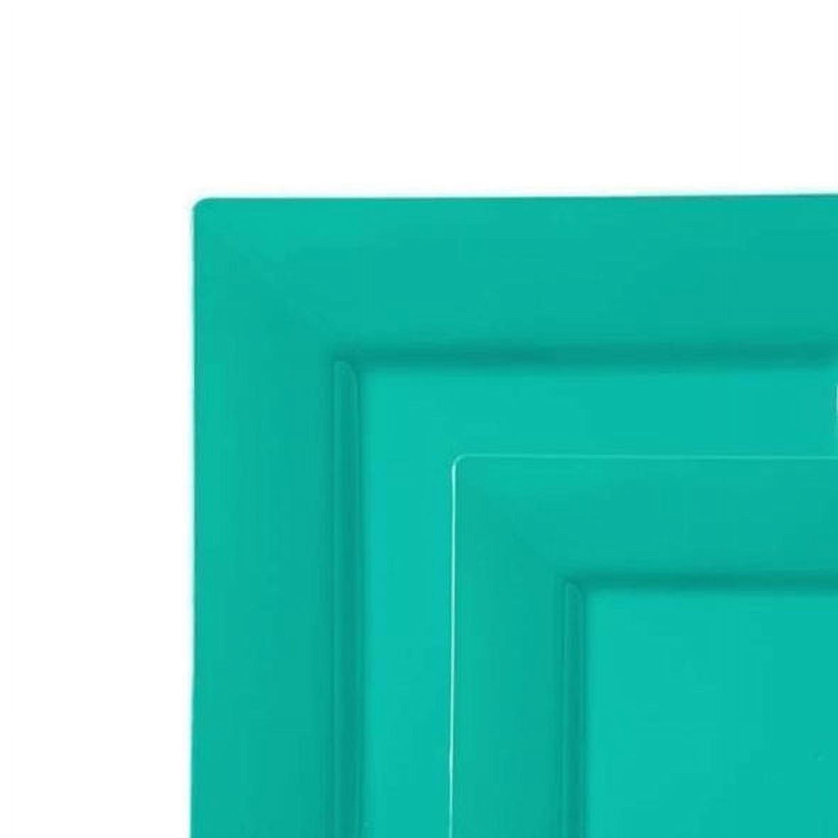 Smarty Sea Aqua Square Plastic Plates Dinnerware Value Set 240ct