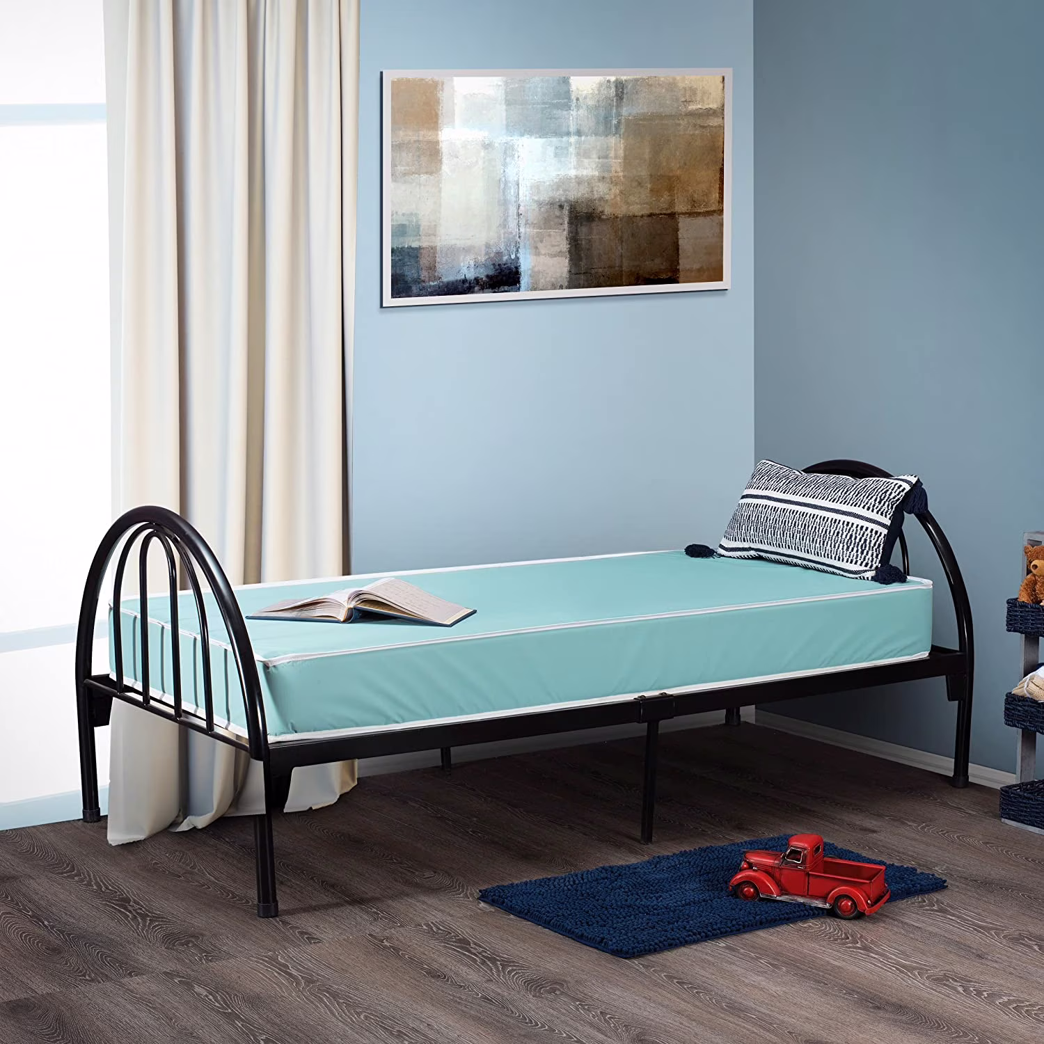 FORTNIGHT BEDDING 4-Inch  Twin Size Foam Mattress with Water Resistant Vinyl Cover