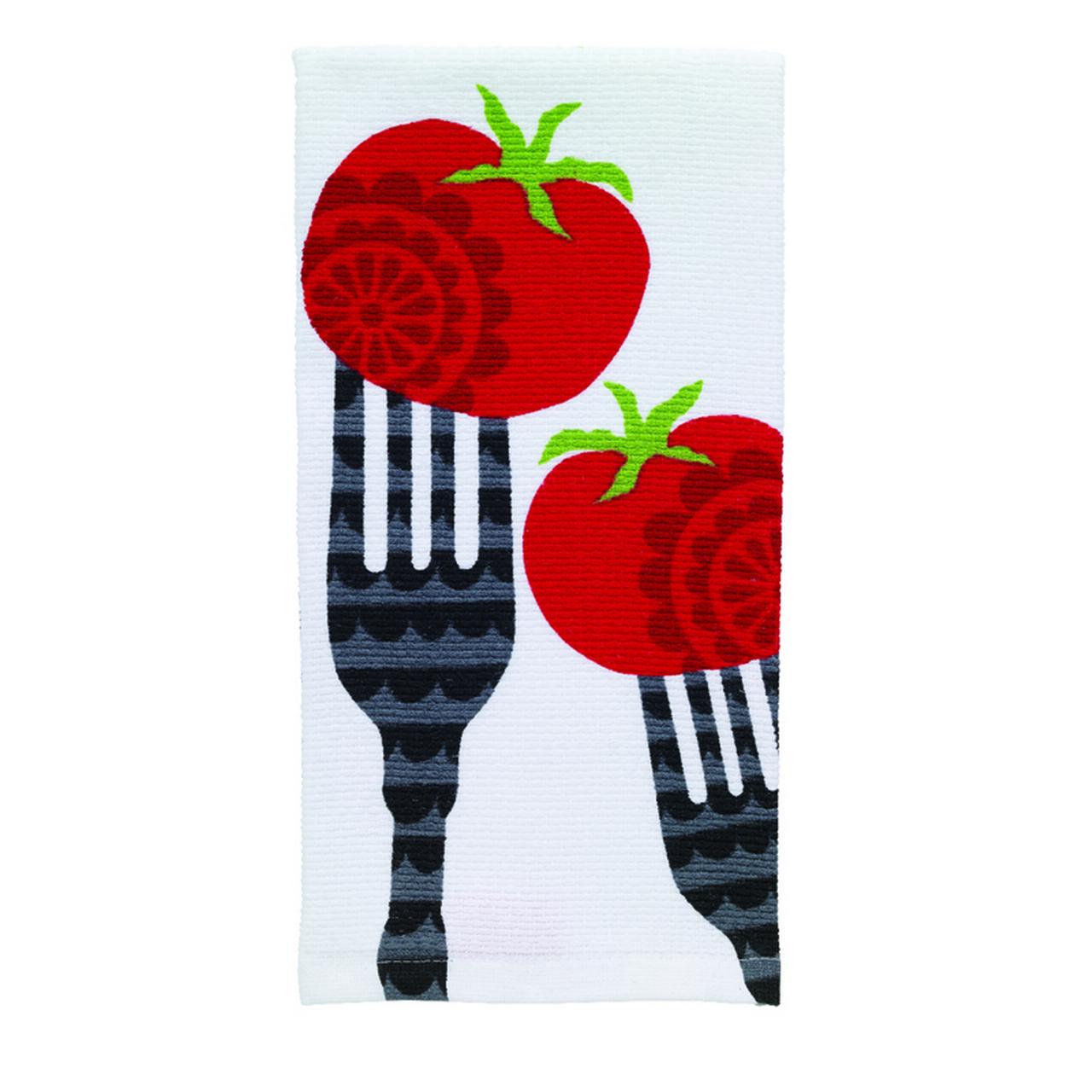 6 Pc, T-Fal Multicolored Cotton Fork/Tomato Kitchen Towel 1 Pk