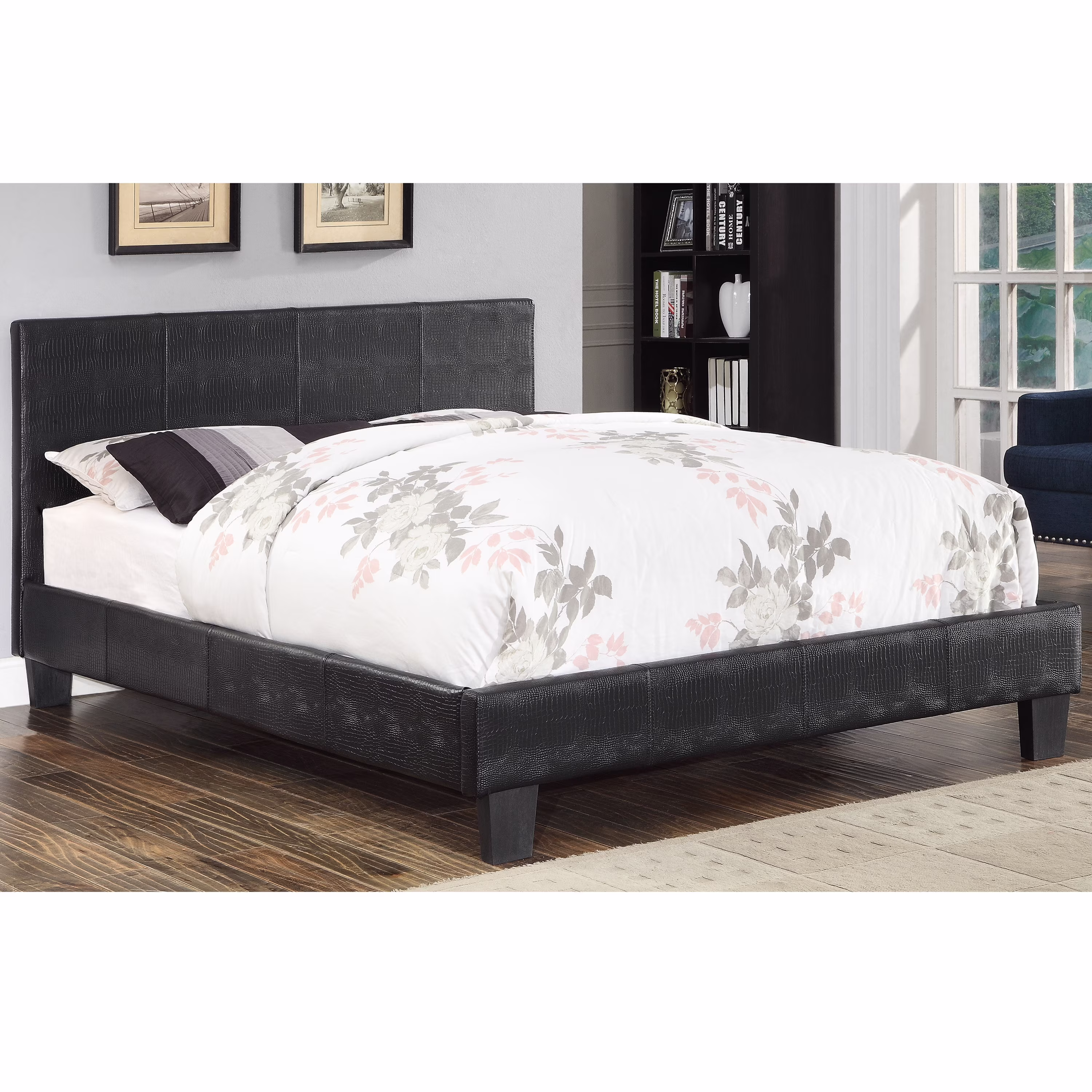 Furniture of America Kaye Wood Platform Bed, Queen, Black