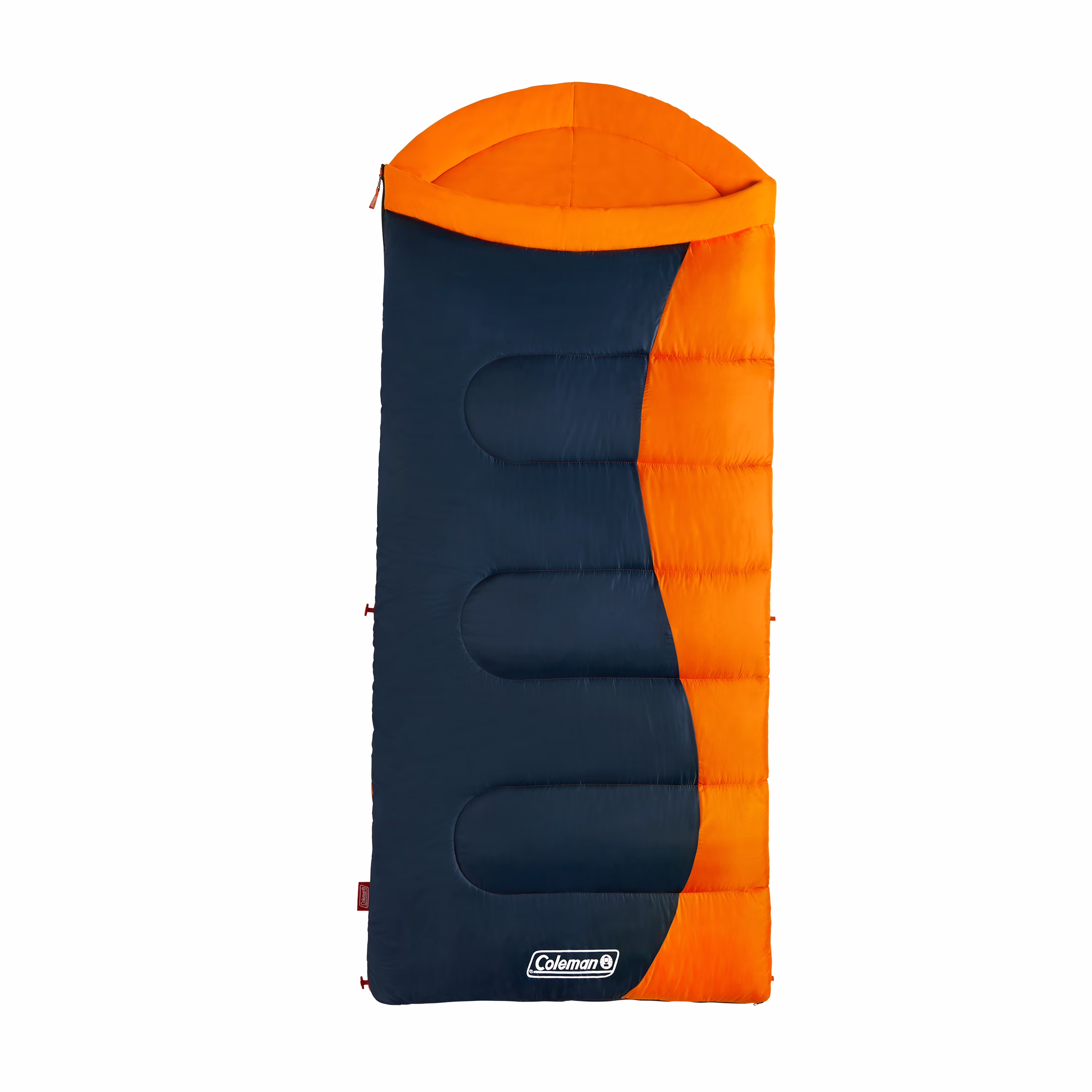 Coleman Montauk 20-Degree Cold Weather Semi-Rectangular Big and Tall Sleeping Bag, Tiger Lily Orange, 36