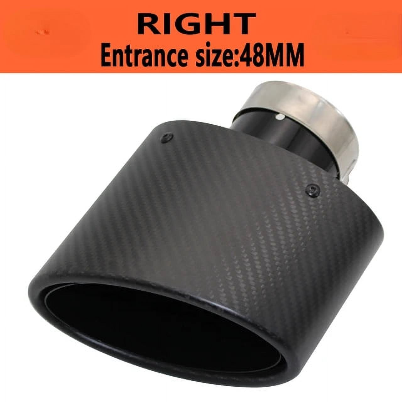 Matte Carbon Fiber Muffler Tip Exhaust Pipe Nozzle Decoration Stainless Steel Black Oval 150mm Tilting Left Right