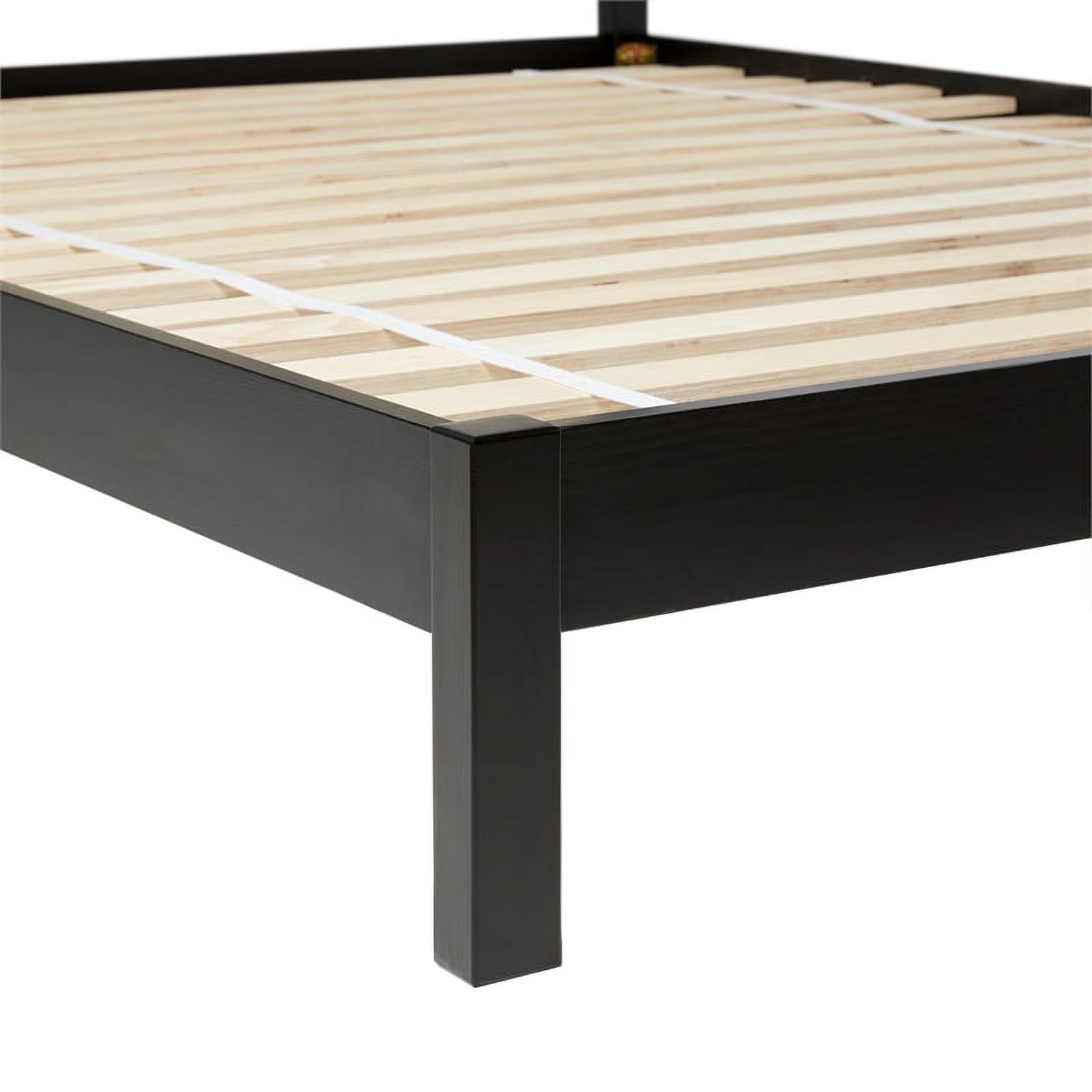 Pemberly Row Solid Wood Rattan Headboard Queen Bedframe - Black