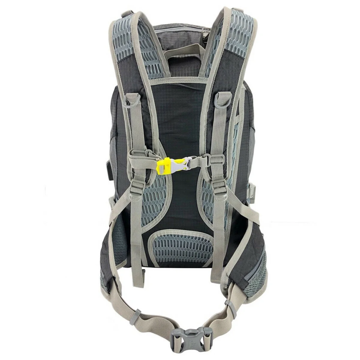 Black 45L Multifunction USB charging Backpack Water Resistant Camping Hiking Bag