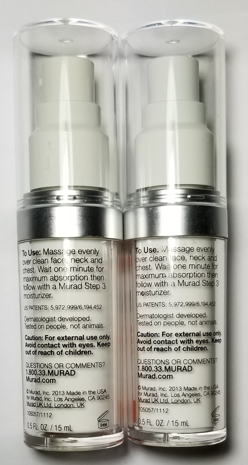 2 X Murad Advanced Active Radiance Serum. Environment Shield. 0.5 Oz. Each