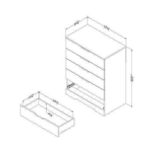 Collection 5-Drawer Dresser, Gray Oak With Cutout Handles