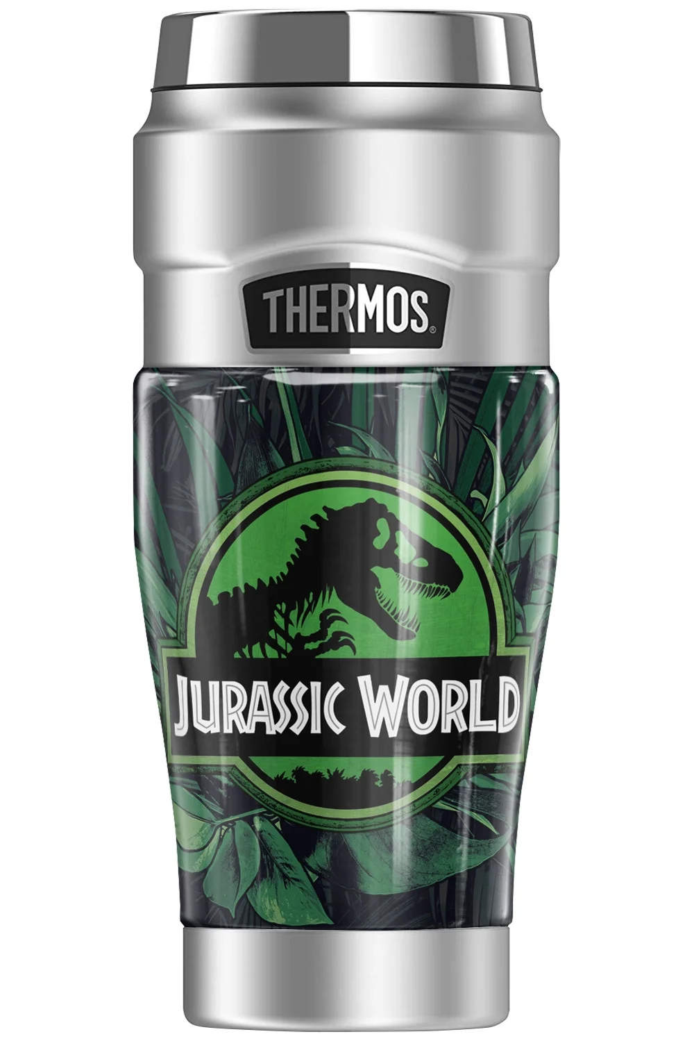Jurassic World Jungle Green Logo THERMOS STAINLESS KING Stainless Steel Travel Tumbler, Vacuum insulated & Double Wall, 16oz