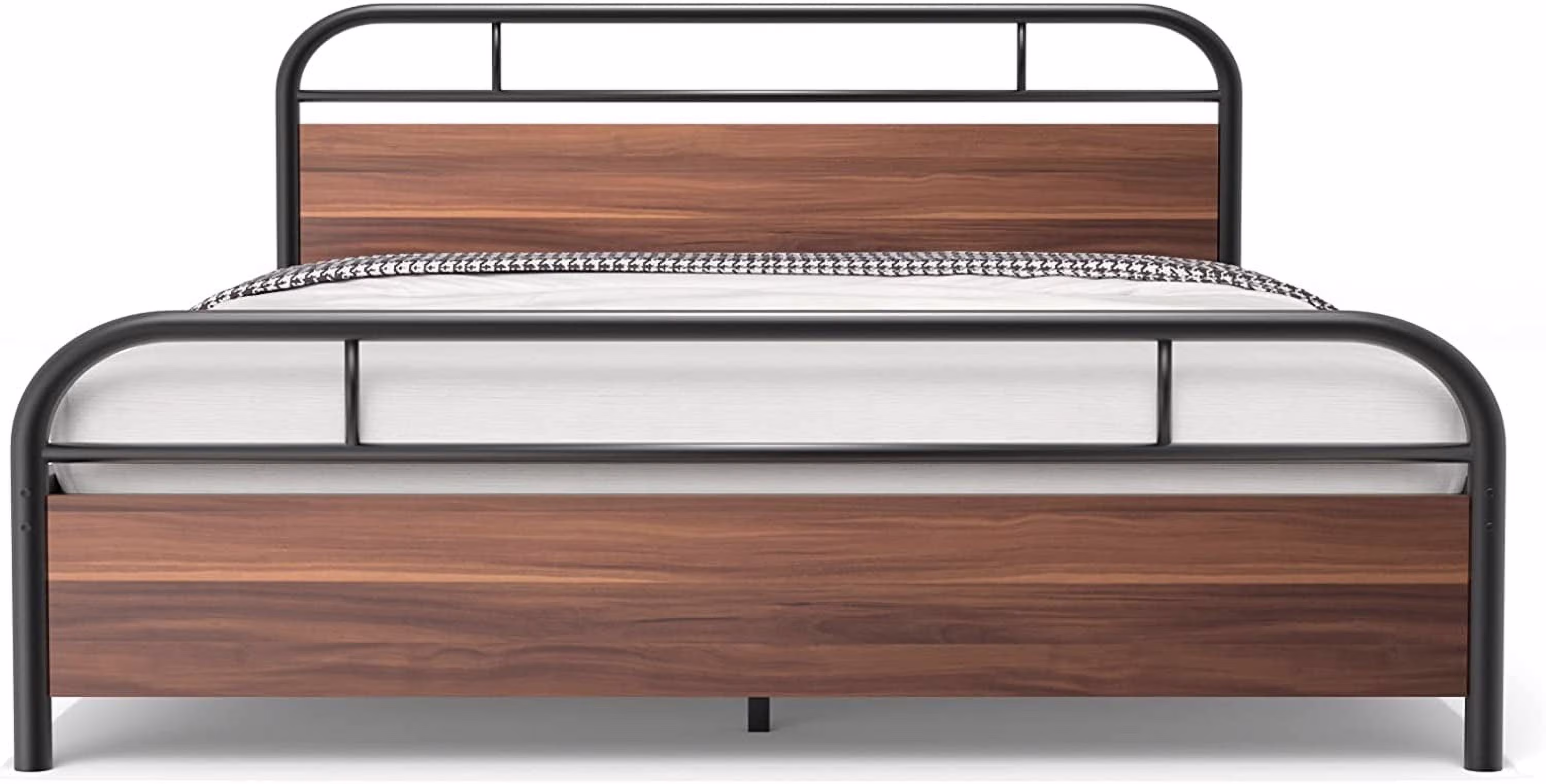 Popular Metal Queen Size Bed Frame Steady Platform with Engineered Wooden Headboard/Footboard (Queen)