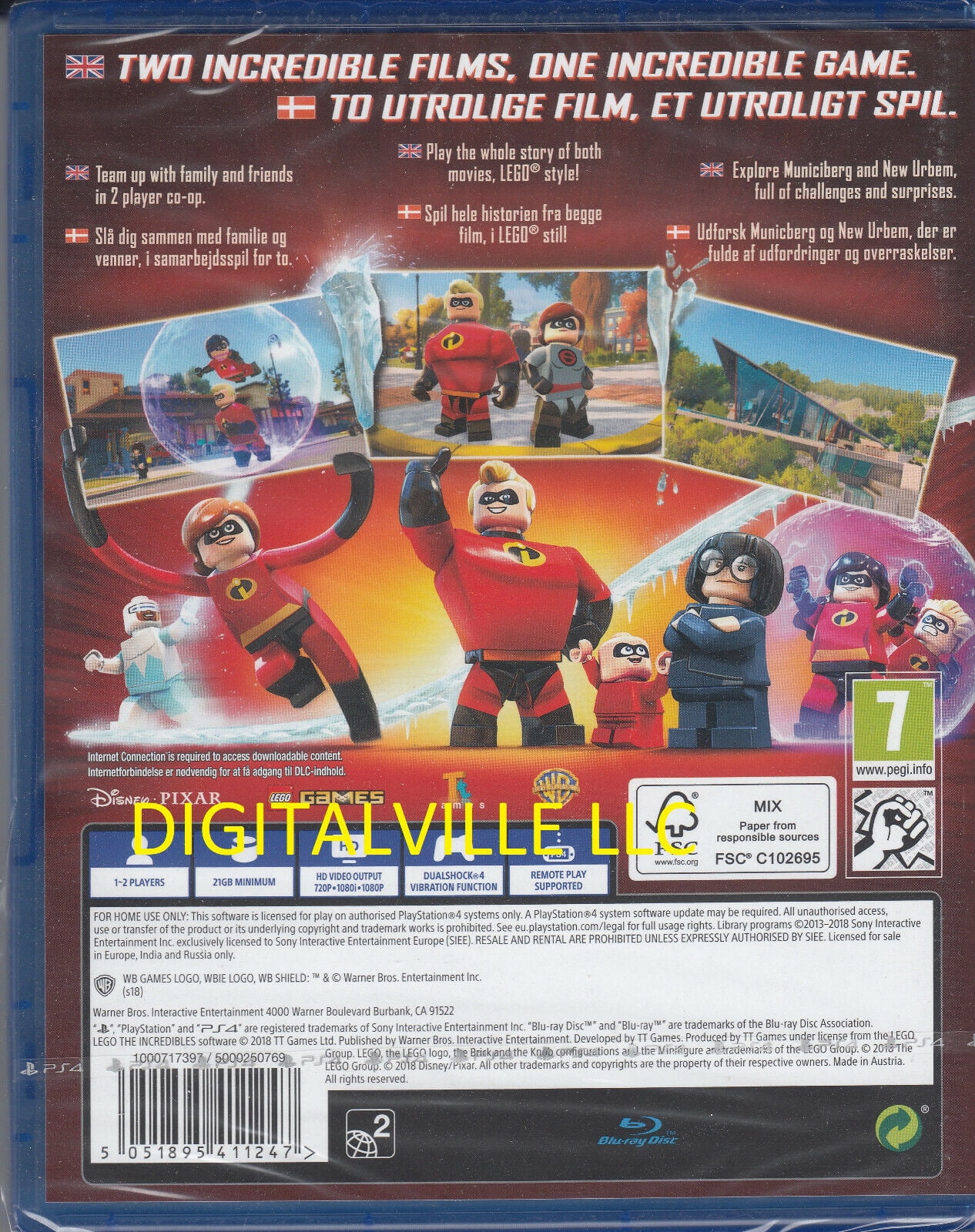 Lego The Incredibles PS4 Disney Pixar PlayStation 4 Brand New Factory Sealed