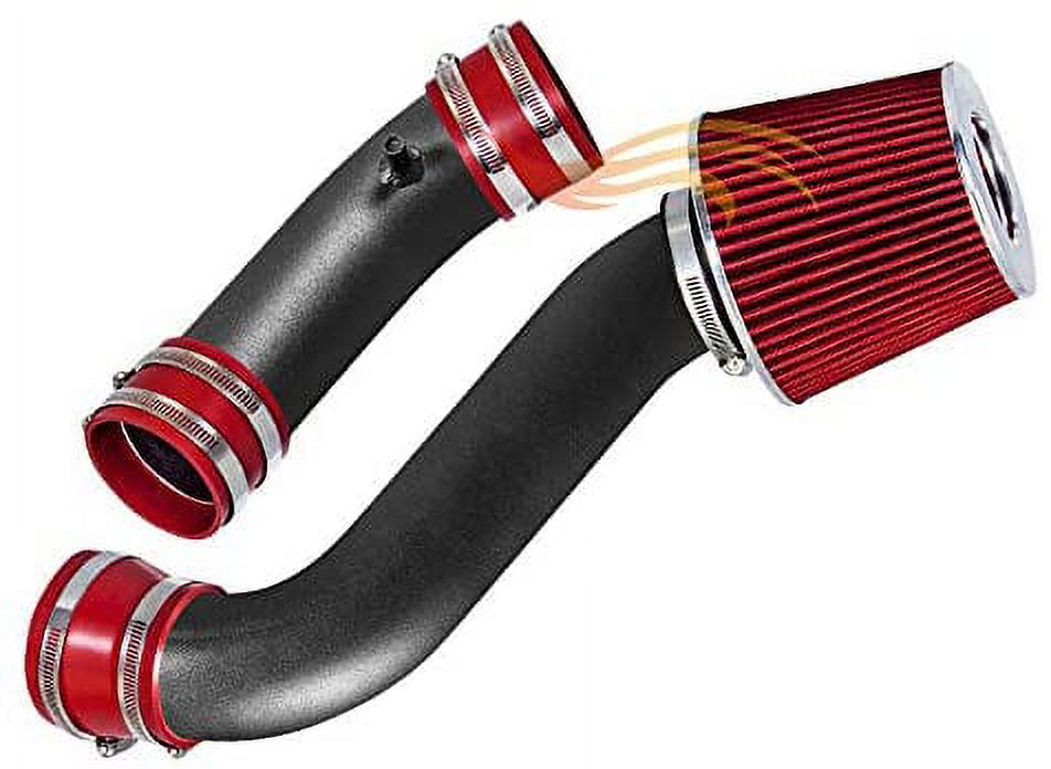 RW SERIES - MATTE BLACK PIPE RED - SHORT RAM INTAKE Compatible For 90-95 Compatible ForD THUNDERBIRD SUPERCHARGED V6