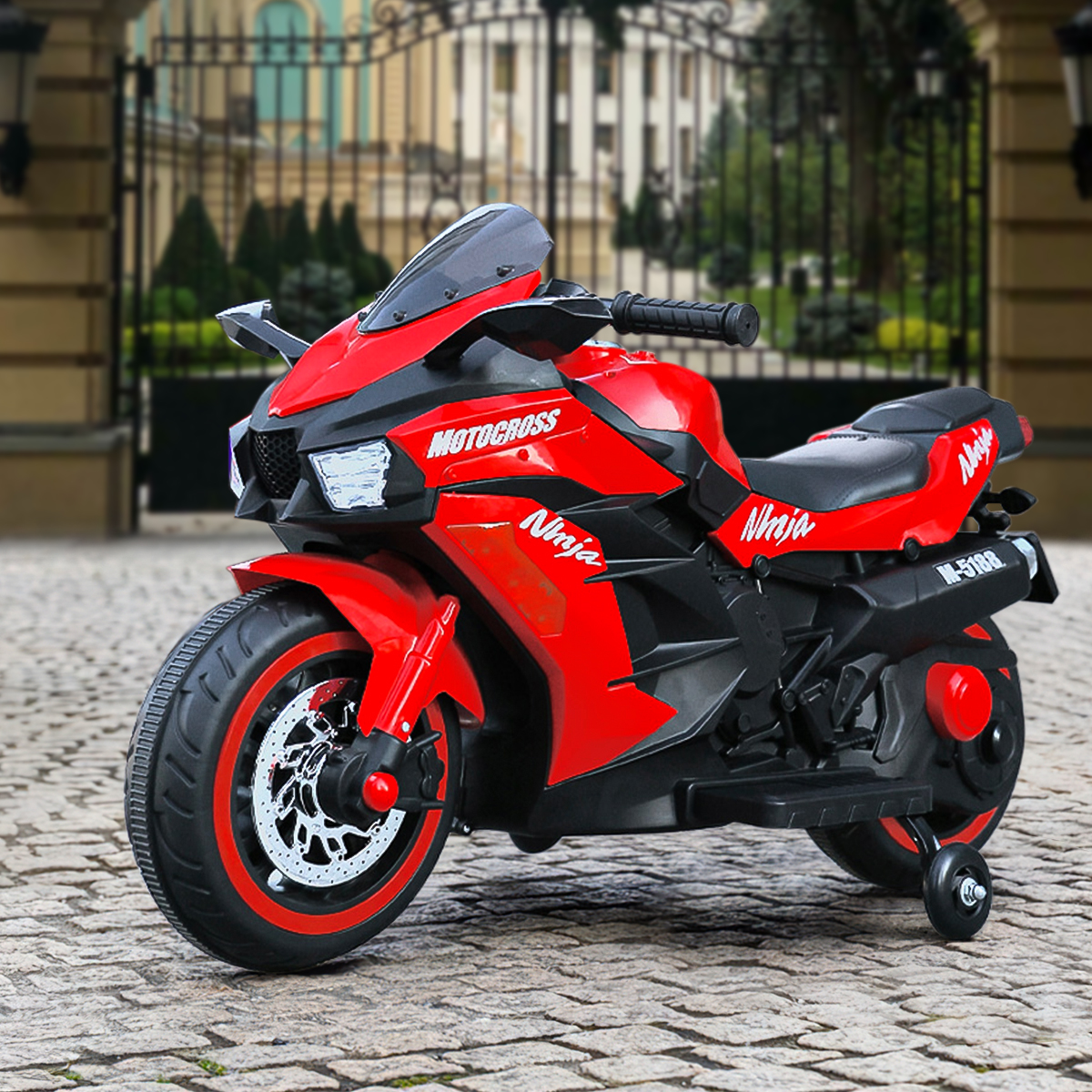 Techvida 12V Ride on Motorcycle, Electric Motorcycle for Kids with Hand Racing /Foot Brake/Light Wheel/PU seat , LED Lights and Music