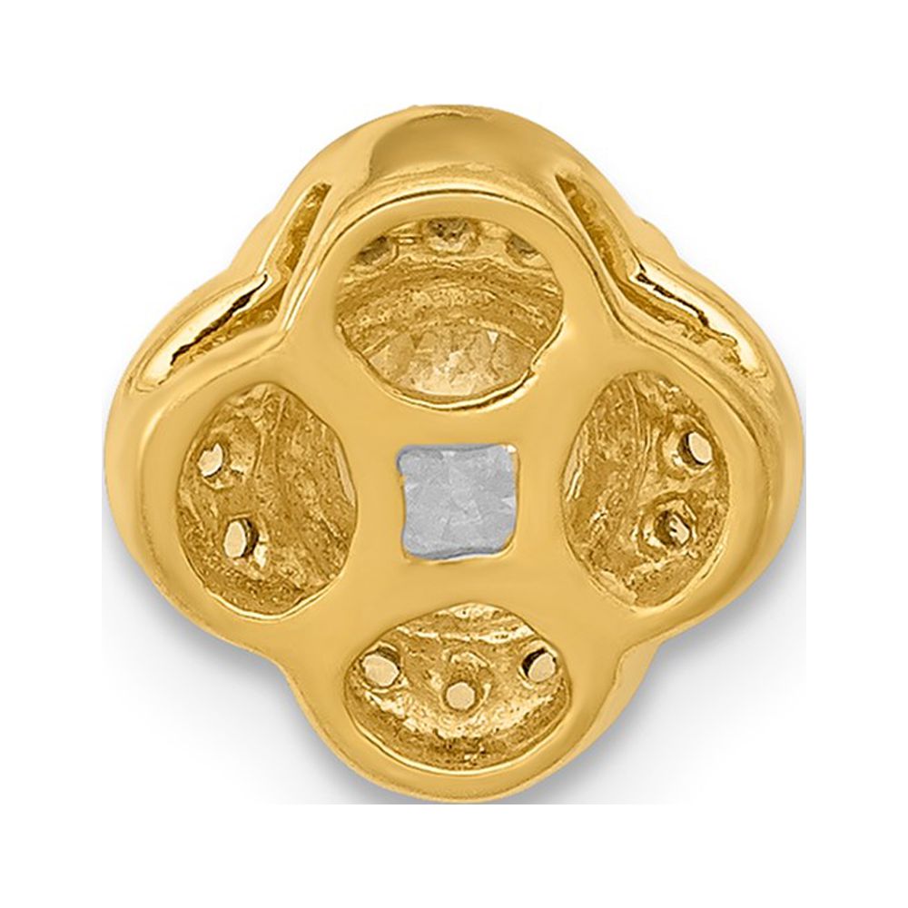 14k 1/20ct. Diamond and .25 Sapphire Fancy Chain Slide QPM3923-SA-005-YA