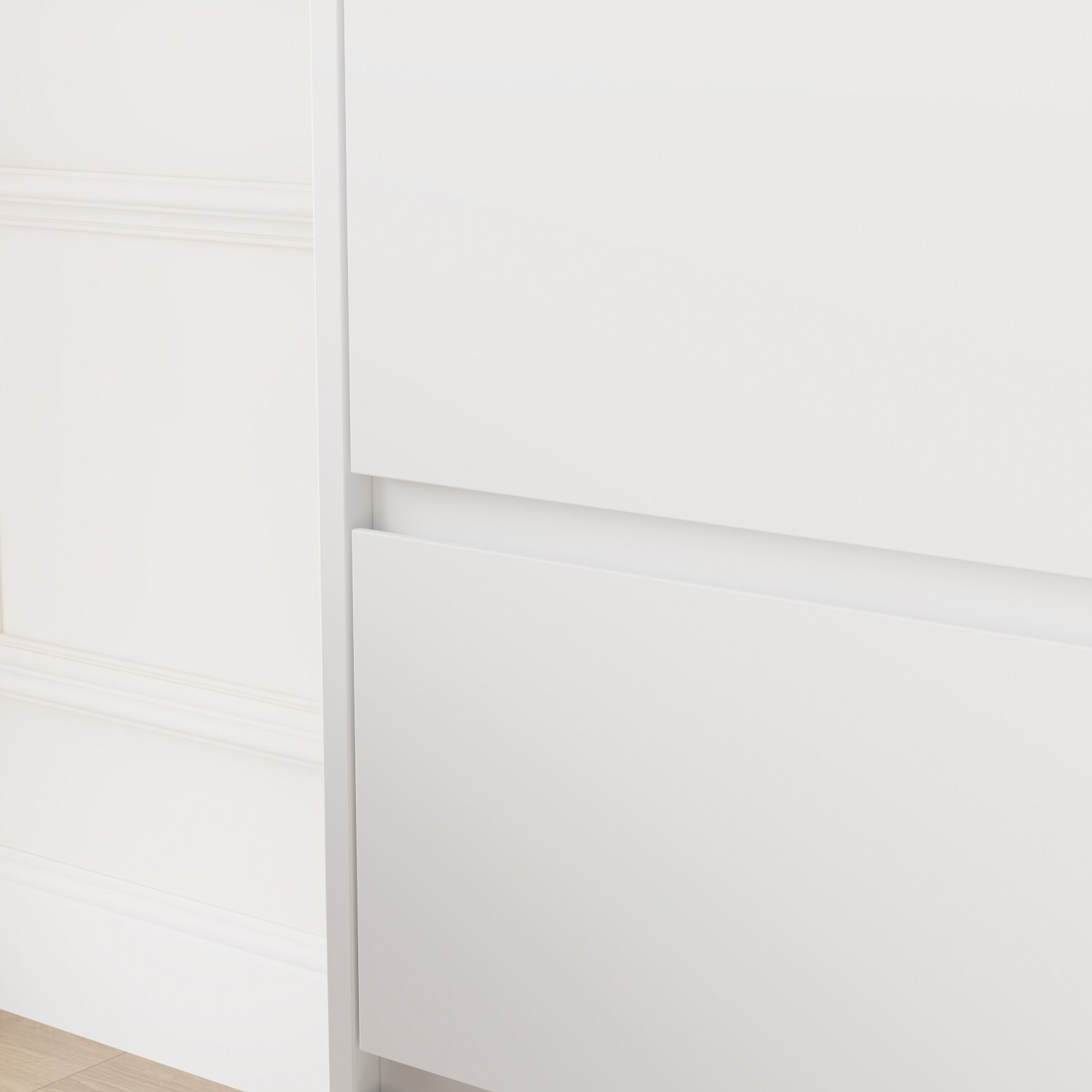 Timechee 6 Drawer 59'' W Chest&Dresser White/Dark Brown White