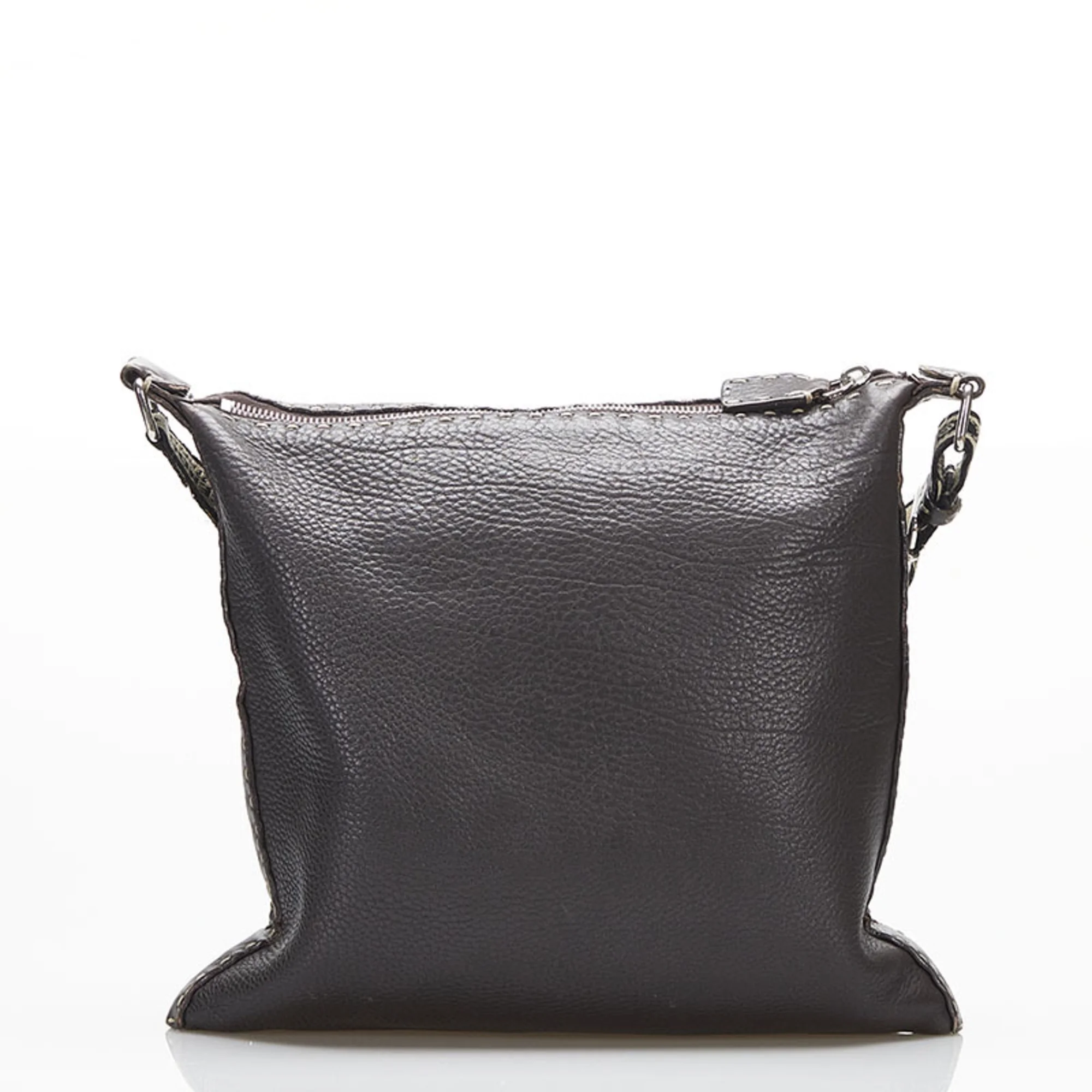 Pre-Owned Fendi Selleria shoulder bag 8BT092 brown leather ladies FENDI (Good)