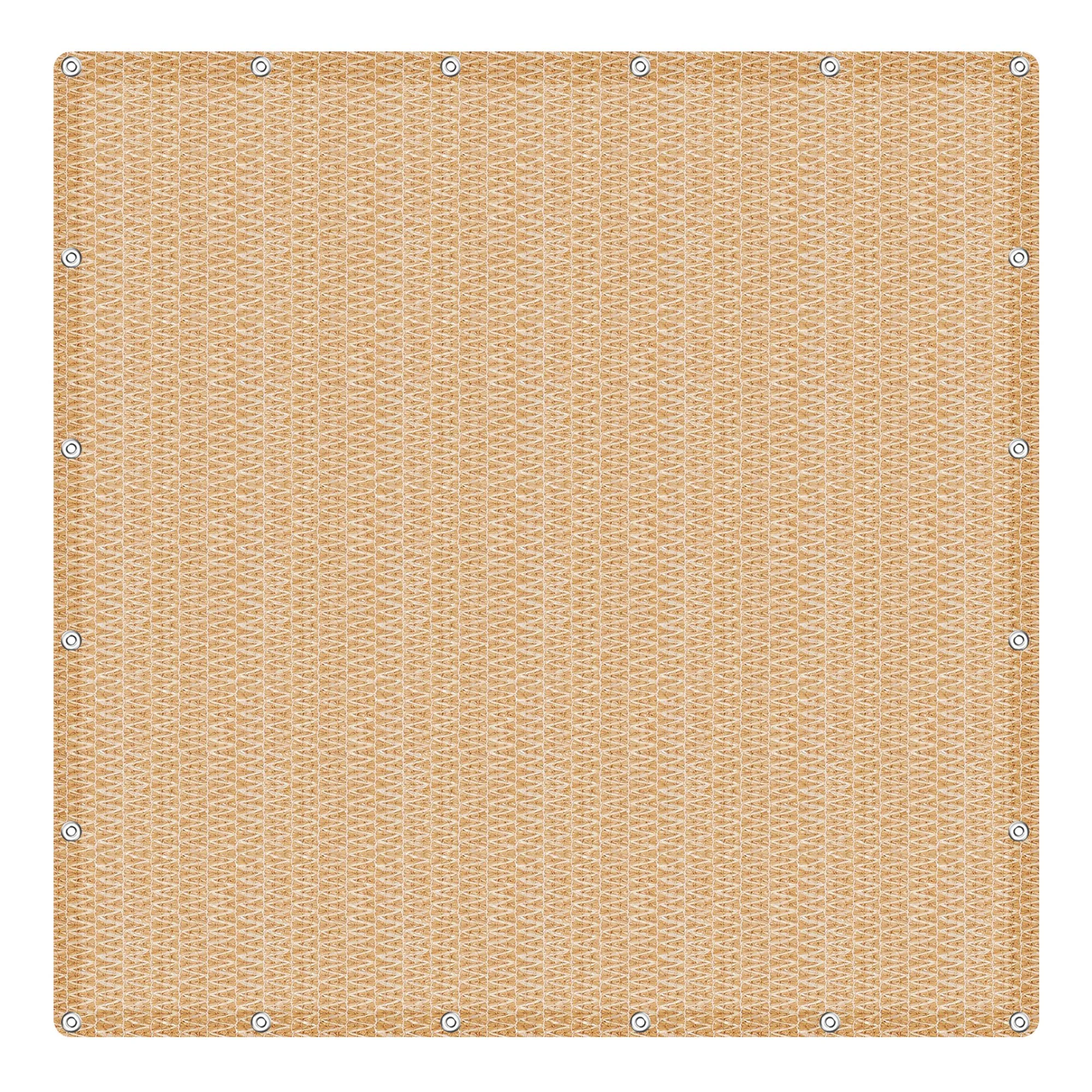 10'X10' Beige Heavy Duty Mesh Tarp Net Sail Sun Shade Awning And Fence Screen Patio And Canopy Cover