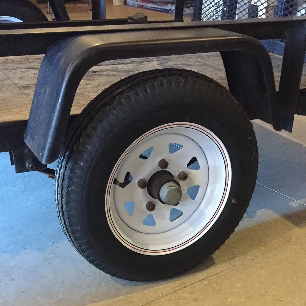 2 Pack - 4.80X12 Loadstar Trailer Tire LRC on 5 Bolt White Spoke Wheel