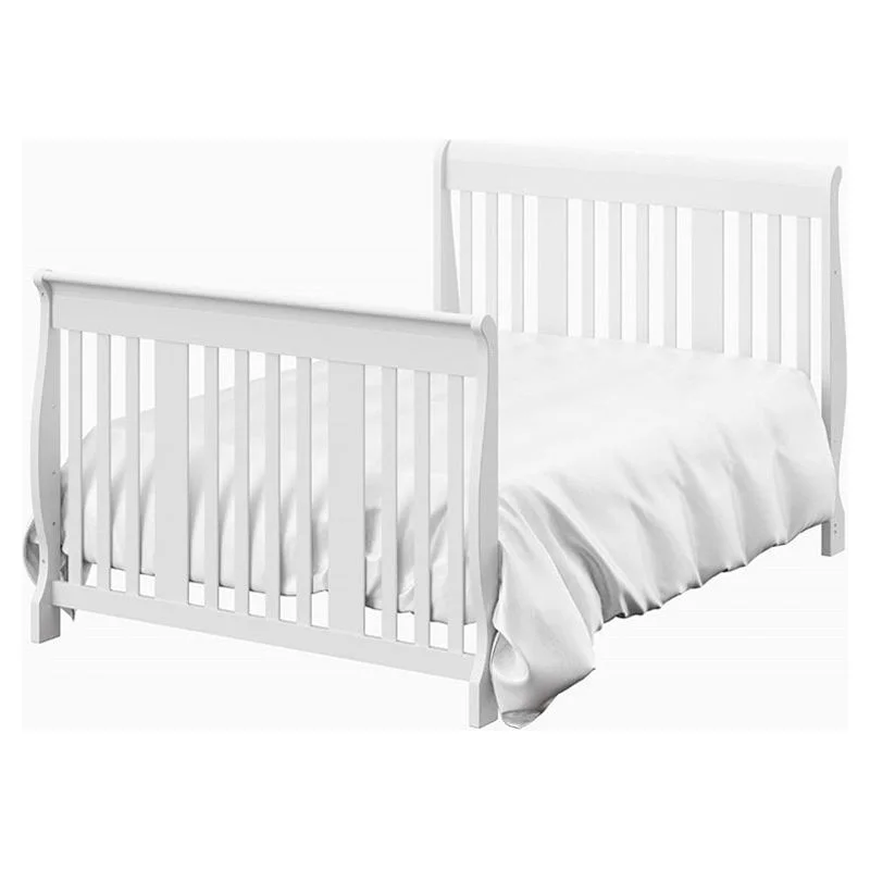 Baby Crib with Changing Table and 6 Drawer Double Dresser Set in Pure White