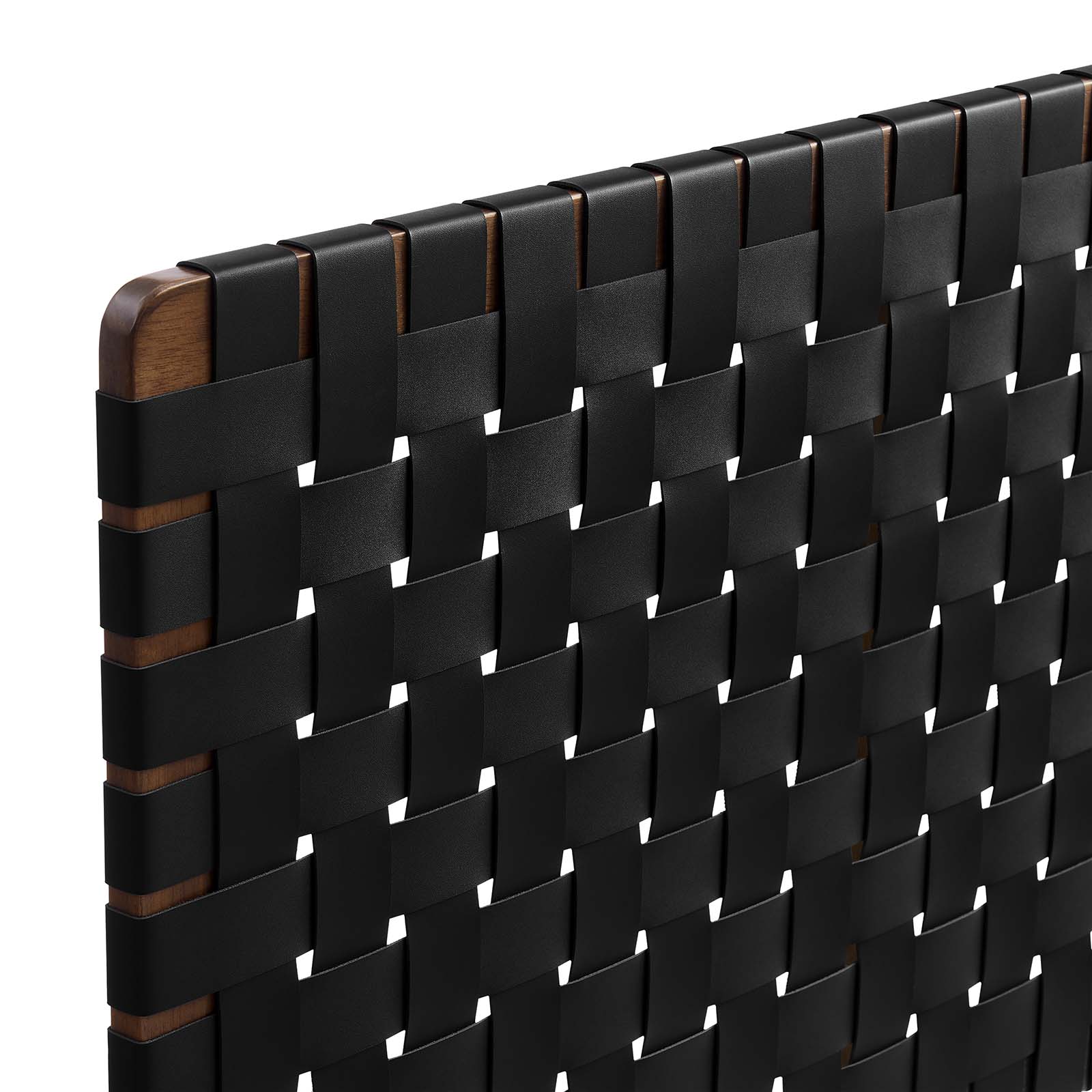 Modway Sparta Weave Twin Vegan Leather Headboard in Walnut Black