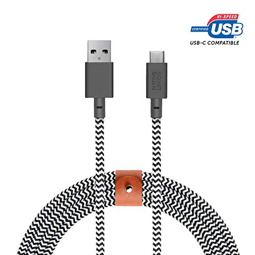 Native Union  10-Ft USB to USB-C Charge and Sync Braided Belt Cable - Gray