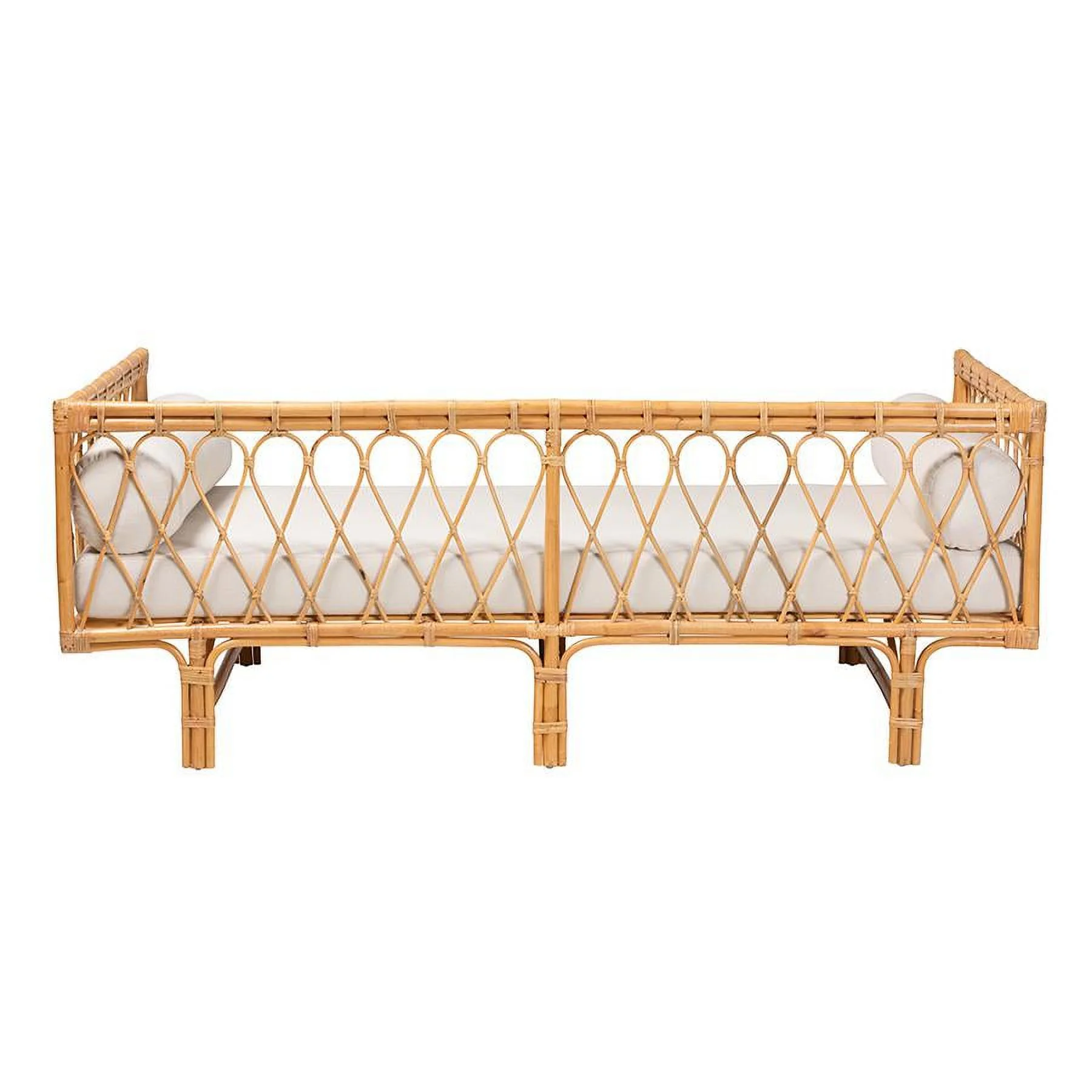 bali & pari Davida Modern Bohemian Natural Brown Rattan Daybed