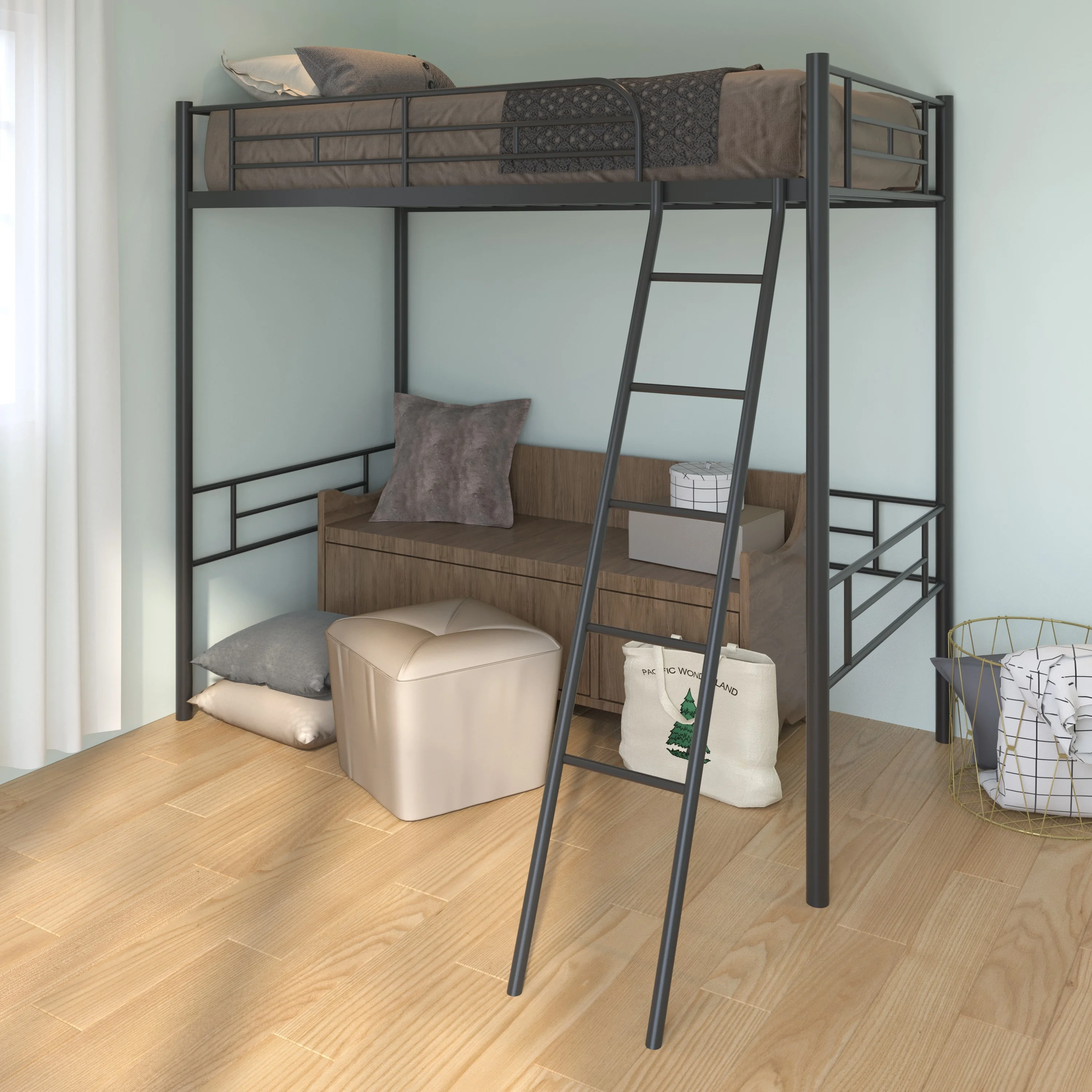GUTALOR Metal Loft Bed