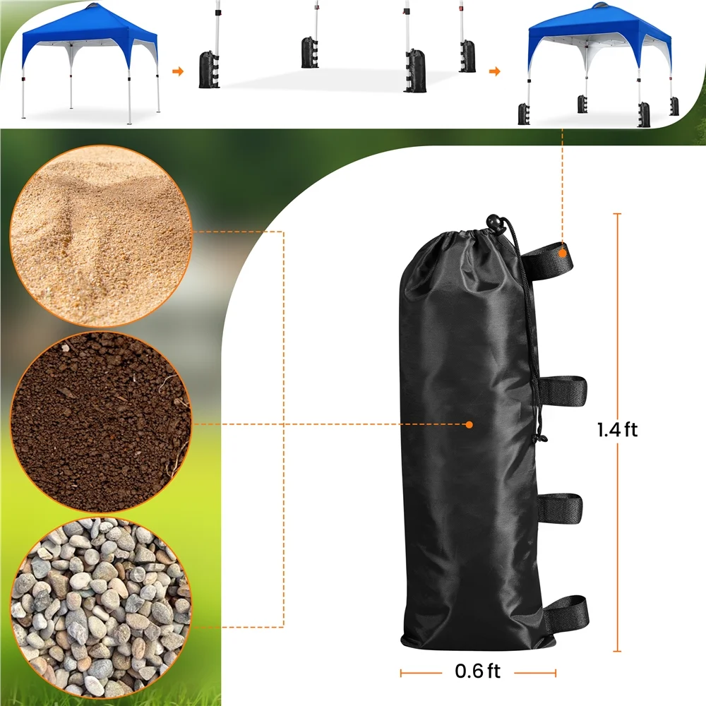 Topeakmart 8x8ft Pop Up Canopy Tent with Roller Bag, Blue