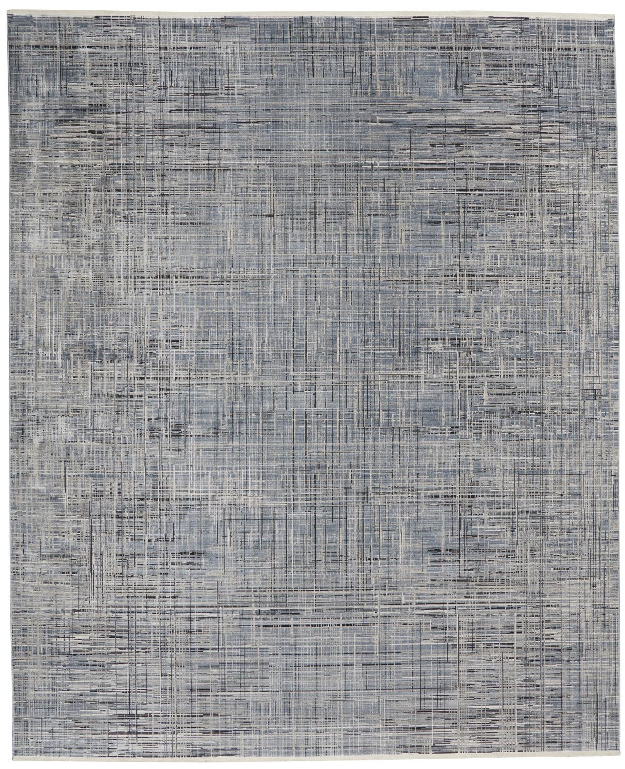 Calvin Klein  Balian Carved Linear Blue Area Rug 9' x 12' 9' x 12'