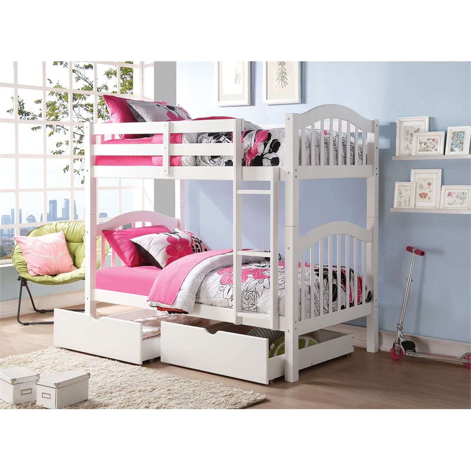 ACME Heartland Twin Twin Wooden Bunk Bed in White