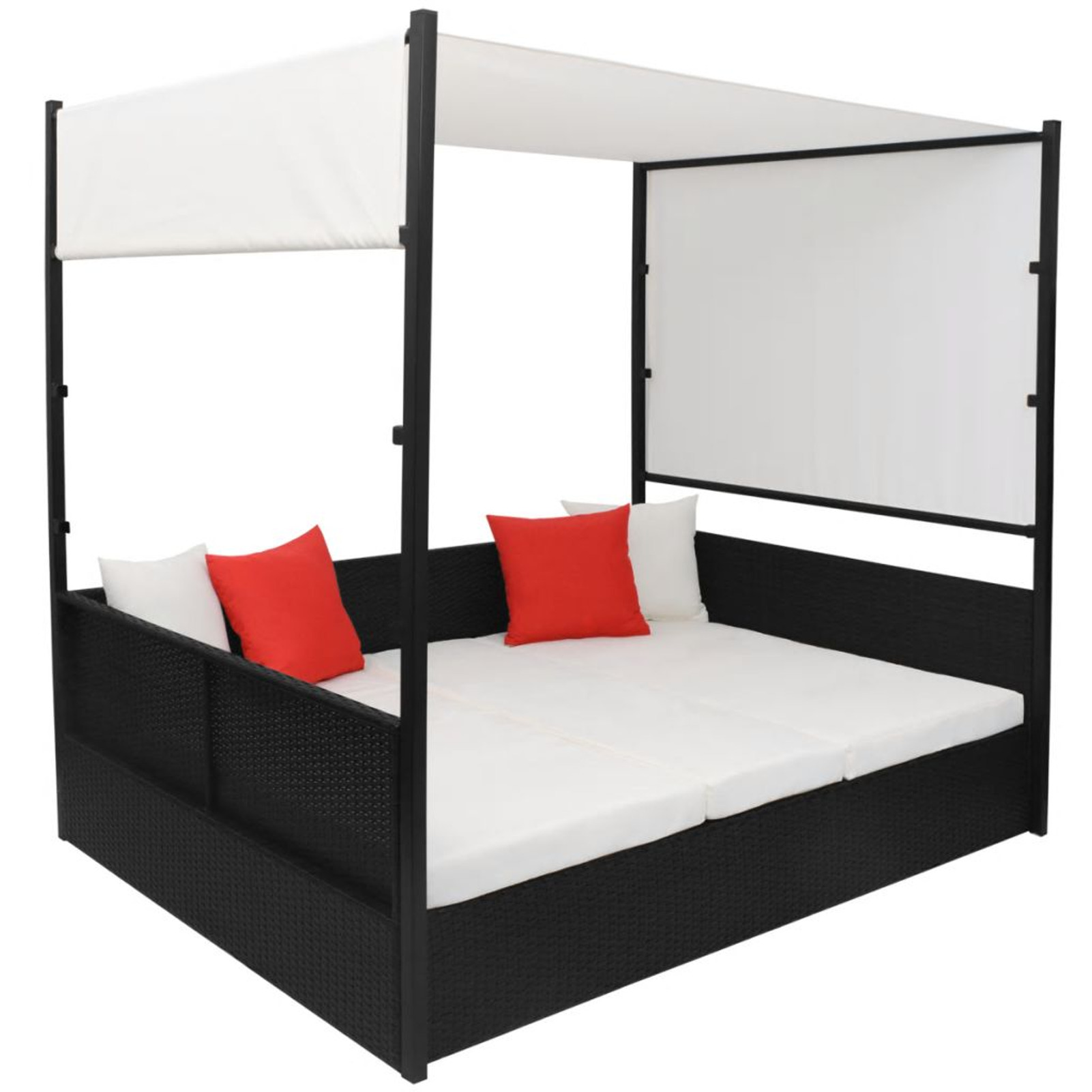 Carevas Patio Bed with Canopy Black 74.8
