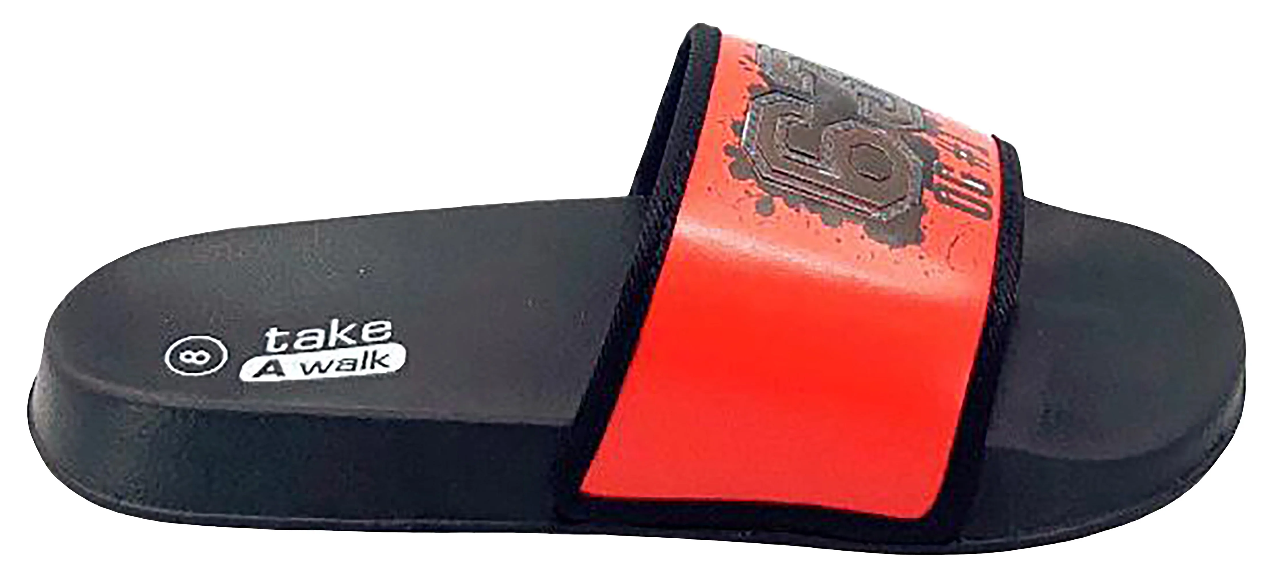 Take A Walk Men’s Verbiage Printed Pool Slides - Lightweight, Comfortable, Beach, Pool, Indoor & Outdoor Sandal Comfort Soccer Slides