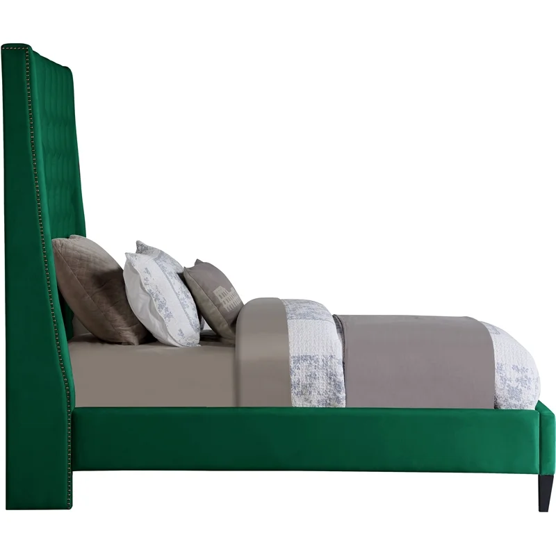 Meridian Furniture Fritz Green Velvet Twin Bed