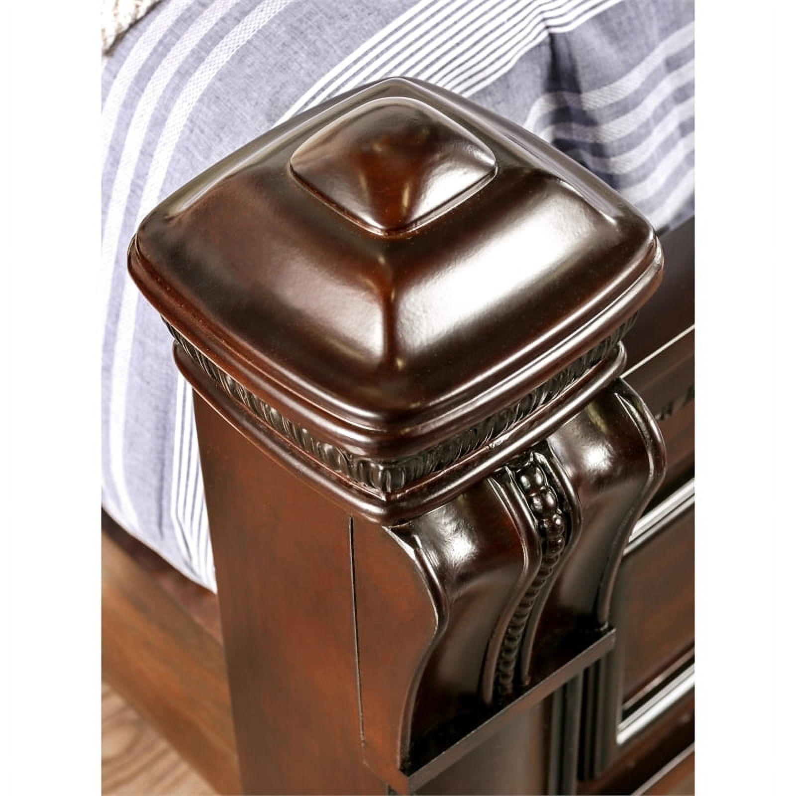 Bowery Hill Traditional Wood King Panel Bed with Slat Kit in Cherry