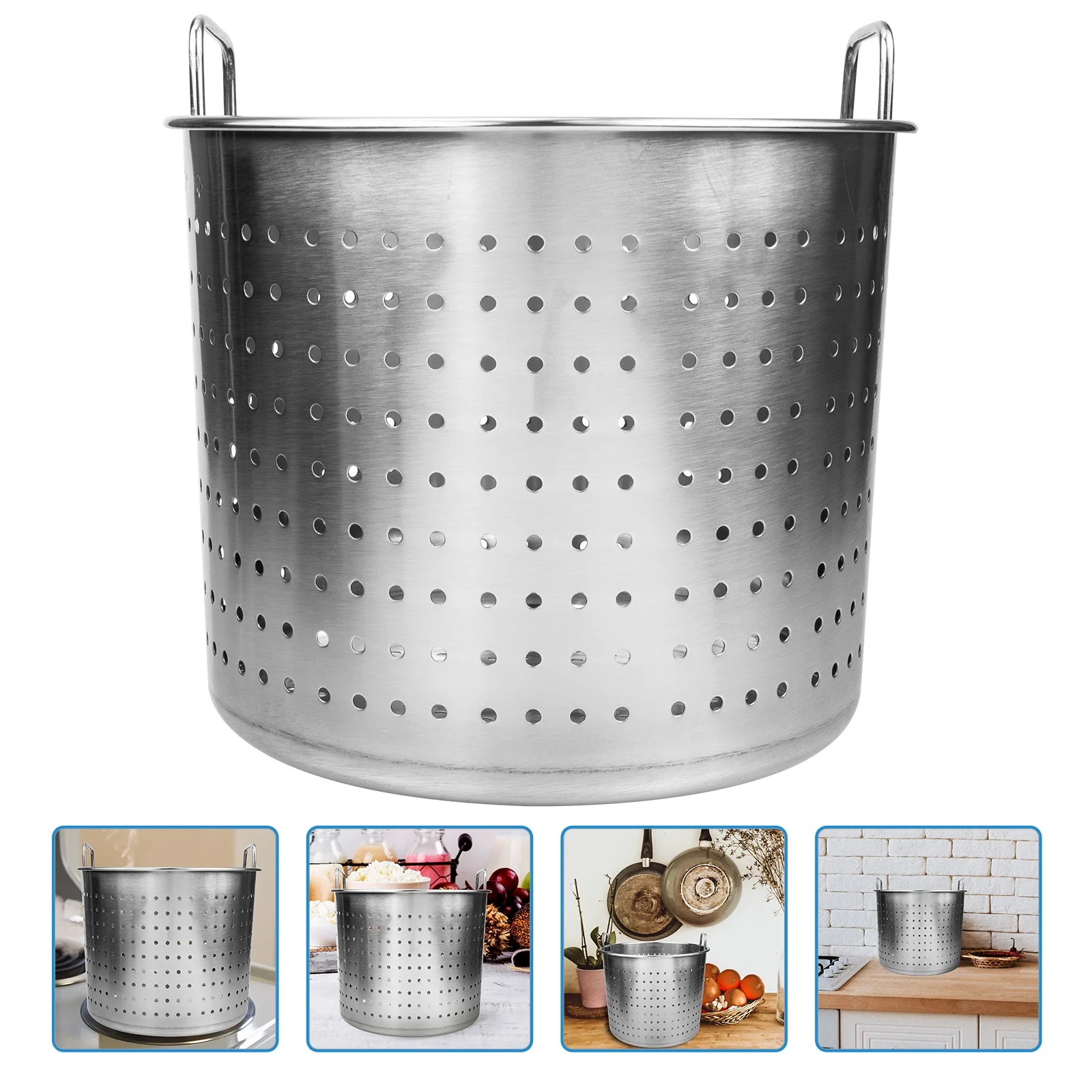 Stainless Steel Bucket Seafood Stew Pot Stainless Steel Leaky Bucket Crawfish Leaky Boiler