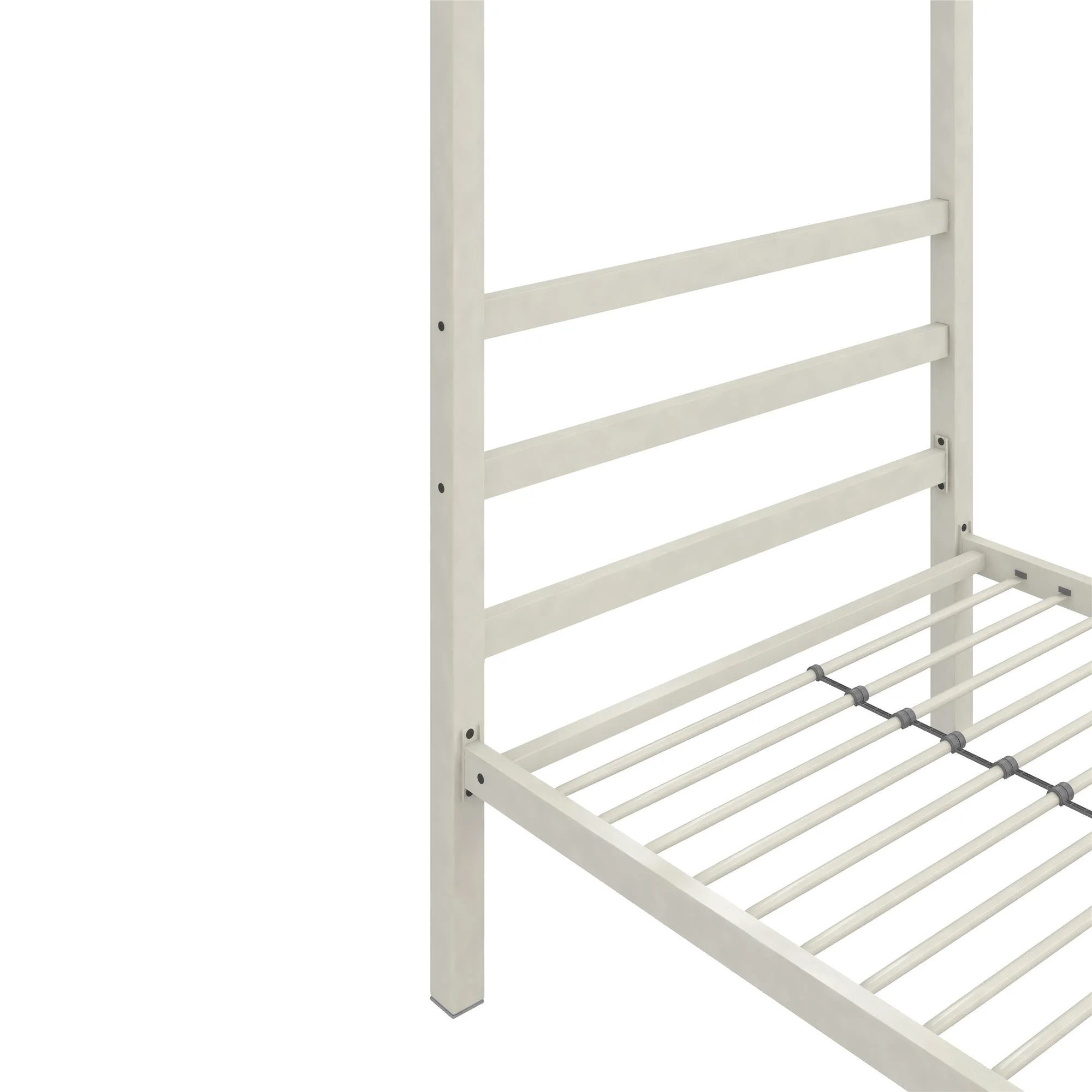 Bellamy Studios Modern Metal Canopy Poster Bed, Twin, White