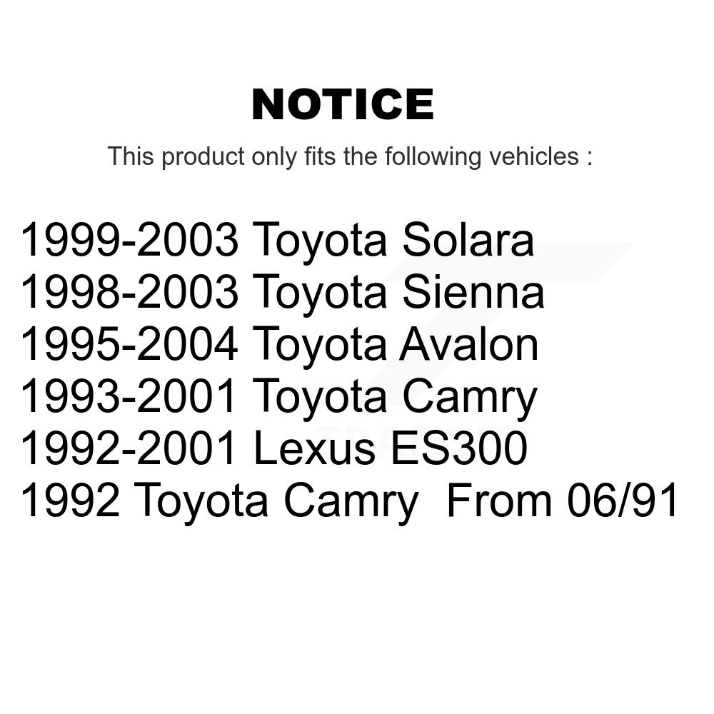 Transit Auto - Front Left (Driver) or Right (Passenger) Steering Tie Rod End & Boot Kit For Toyota Camry Avalon Sienna Lexus ES300 Solara KTB-100386