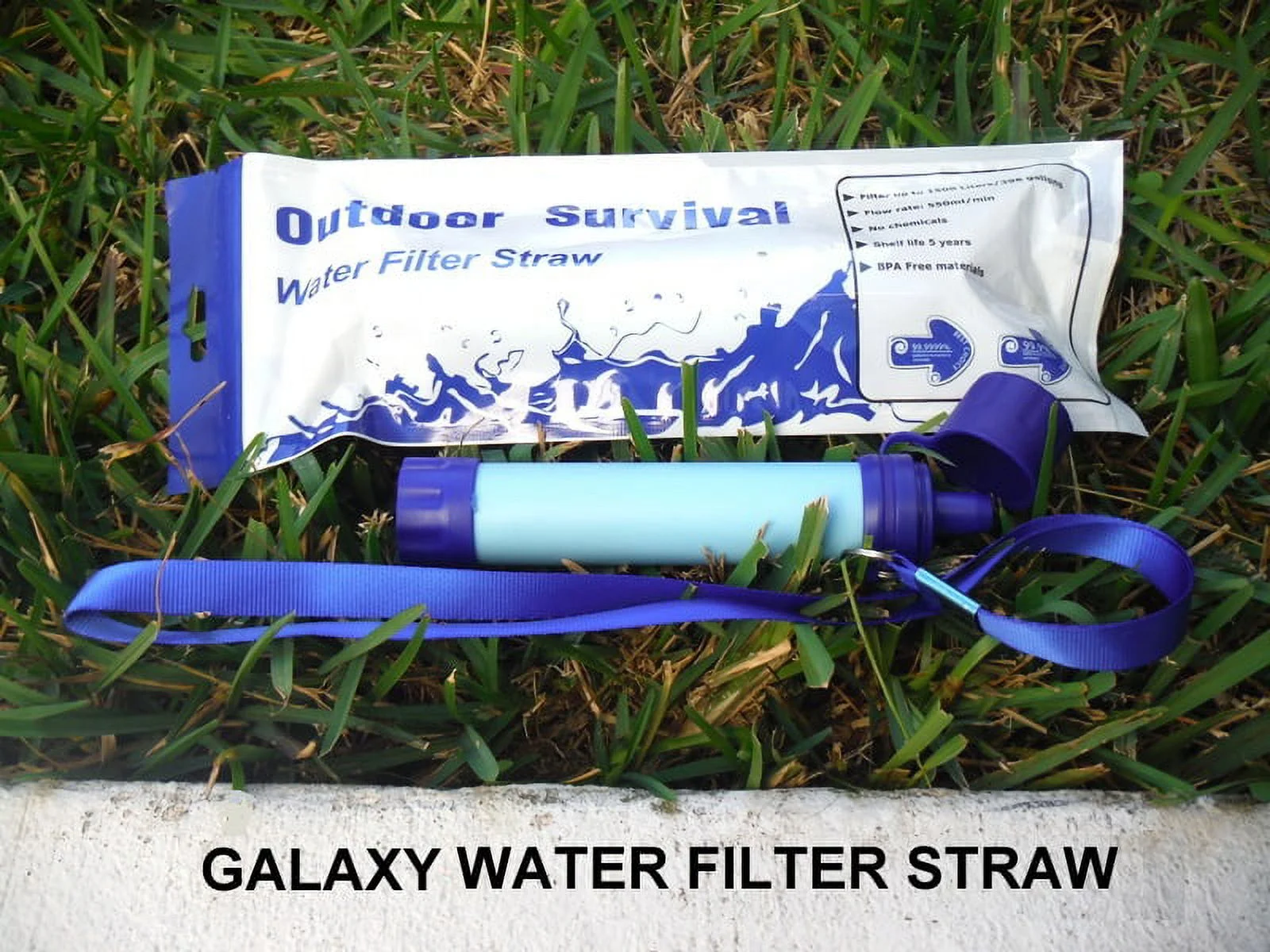 5 Packs Galaxy Personal Portable Water Filter Straw Filtration Purifier for Hiking, Camping, Hunting, Fishing, Travel, Outdoor Emergency Survival Detachable Drinking