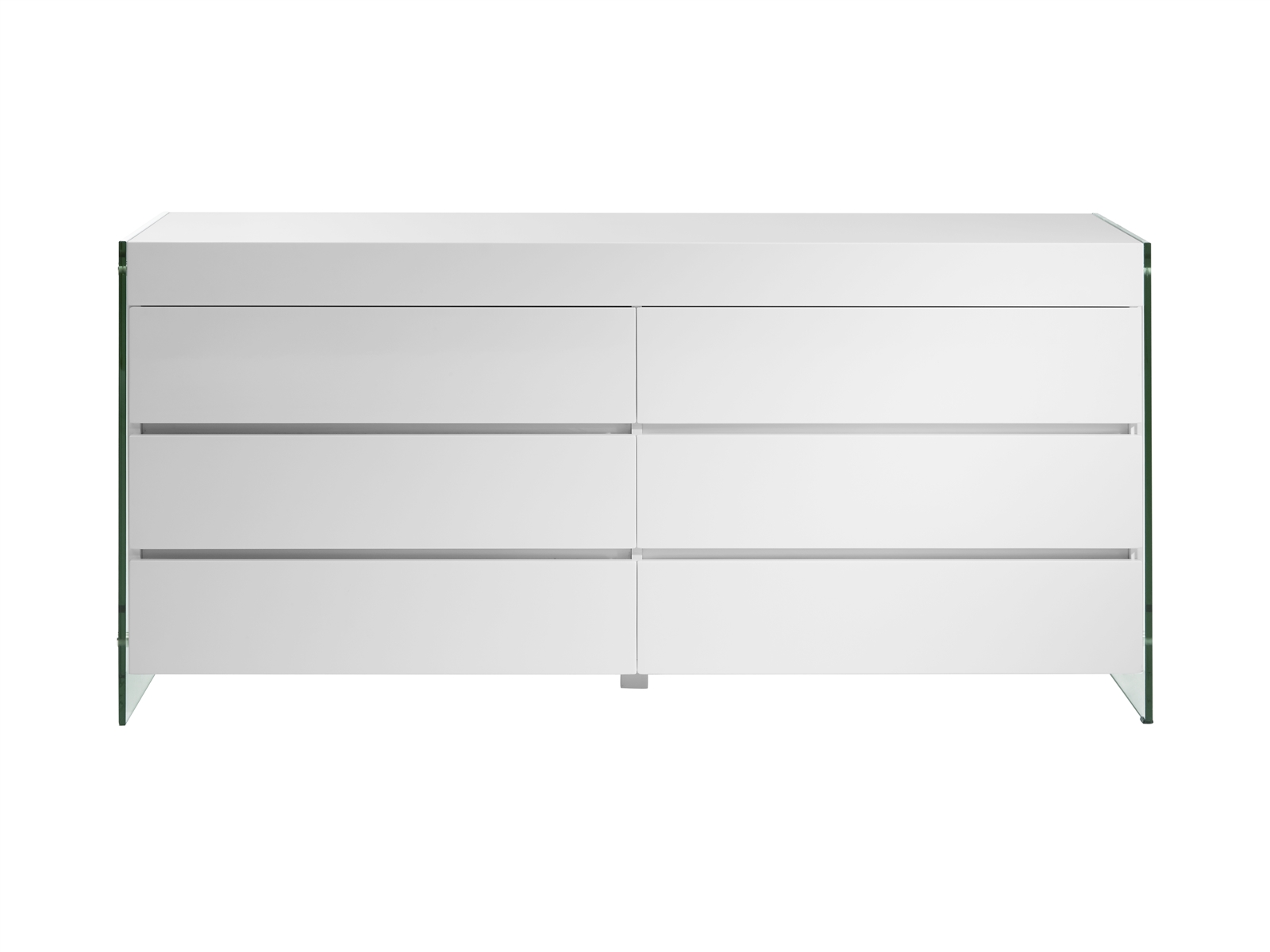 Casabianca Furniture Modern Il Vetro Engineered Wood Dresser in White