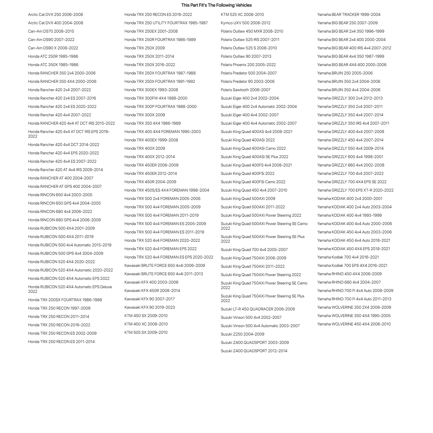 Tusk Rear Aluminum Wheel Spacers 45 mm For Honda RINCON 650 4x4 2003-2005