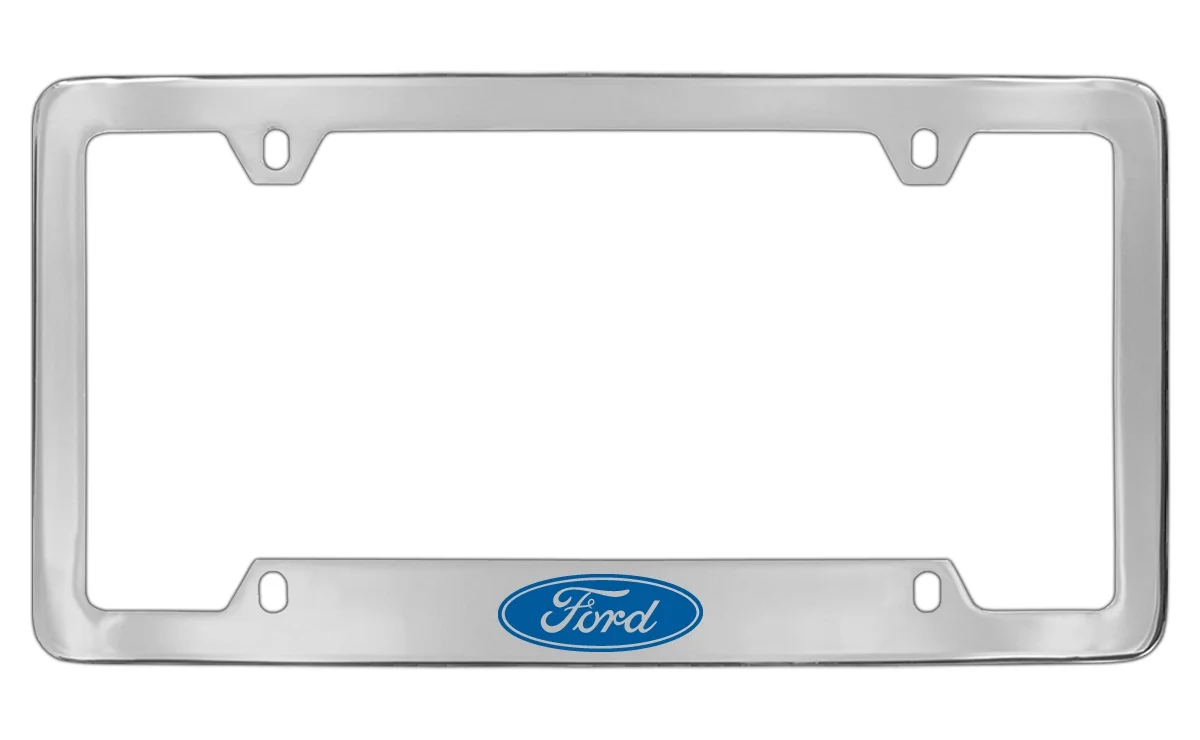 Ford Logo Chrome License Plate Frame Holder