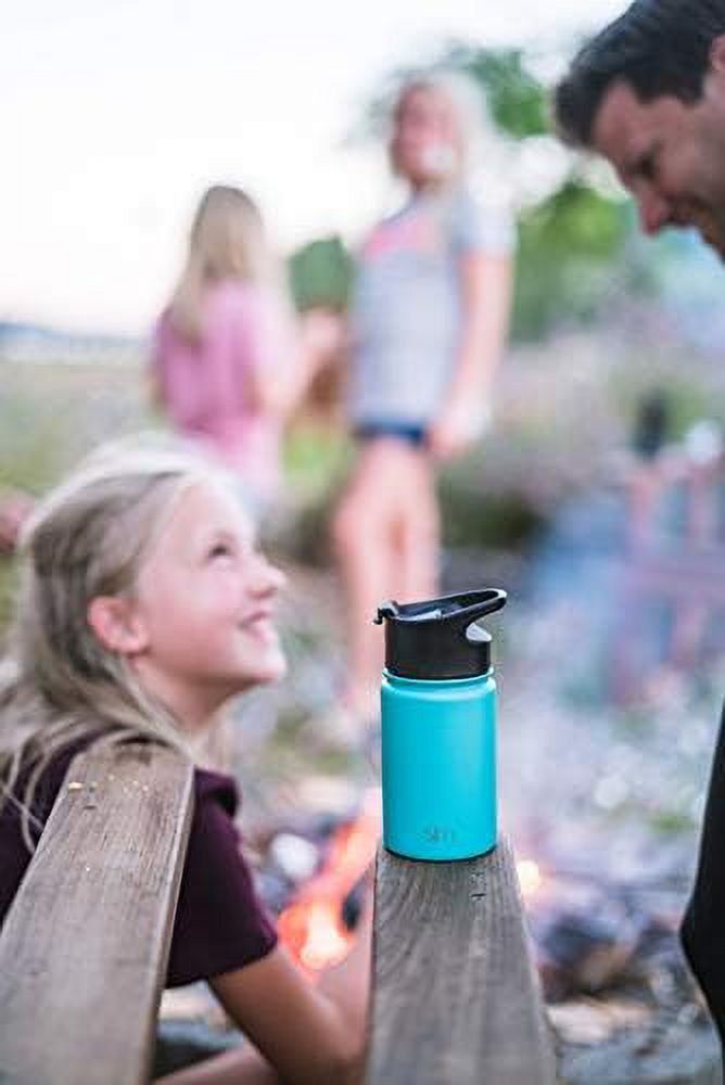 22Oz Water Bottle, Insulated Reusable Wide Mouth Stainless Steel Metal Flask With Lid, Midnight Black