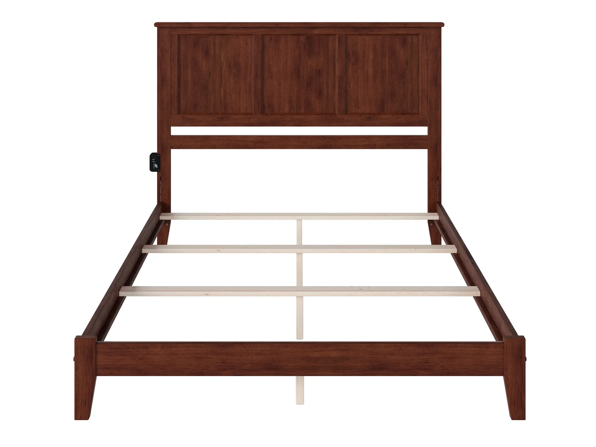 AFI Madison Queen Solid Wood Traditional Bed with Panel Headboard in Walnut