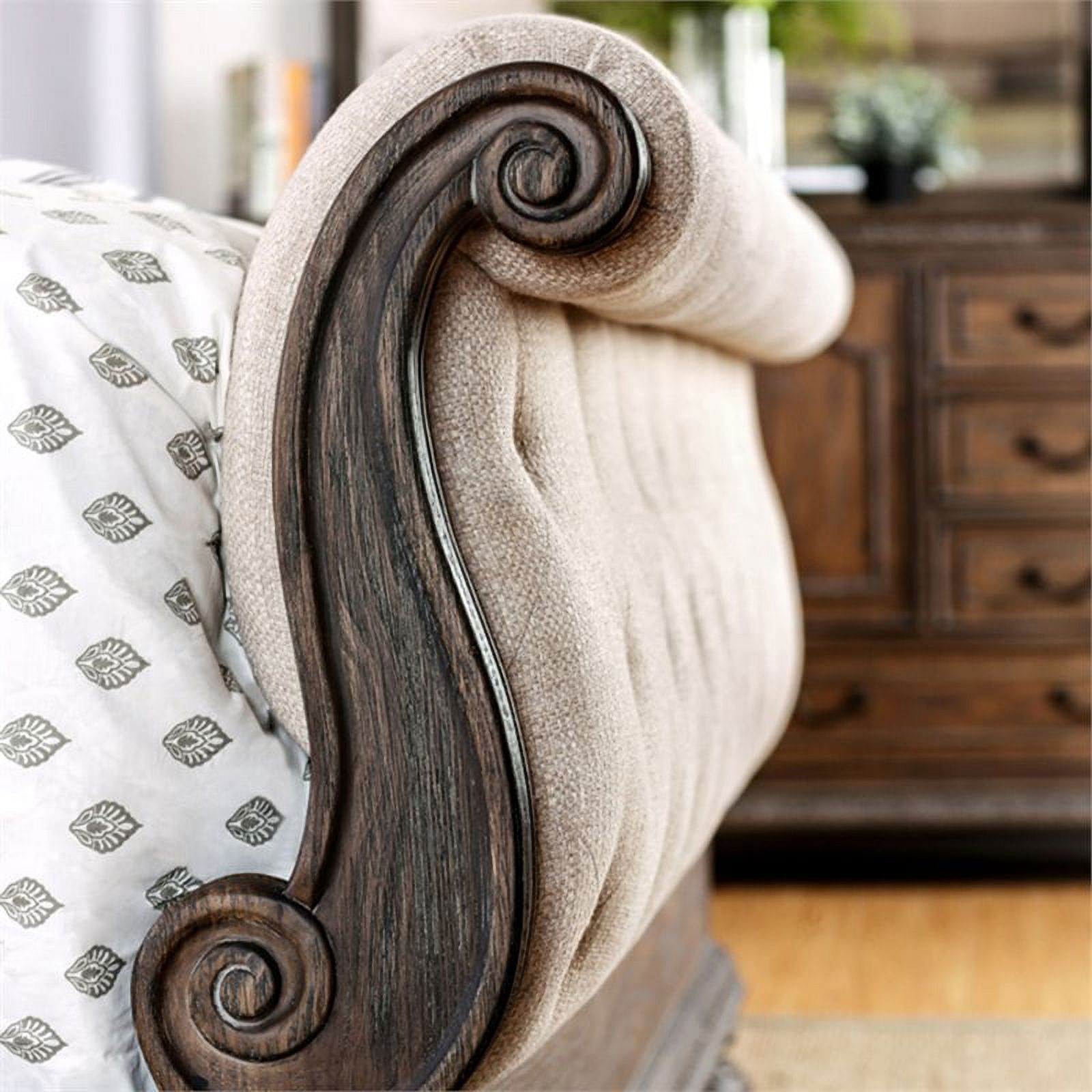 Bowery Hill Transitional Wood Panel Queen Bed in Rustic Natural Tone