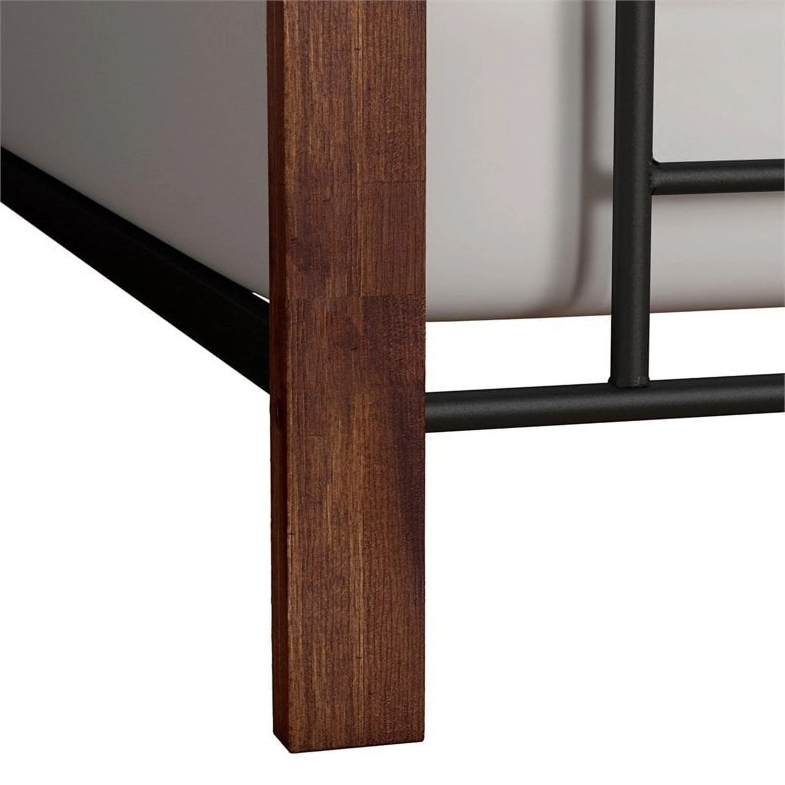 River Street Designs Raymond Textured Black Metal with Dark Weathered Wood Poster Queen Bed