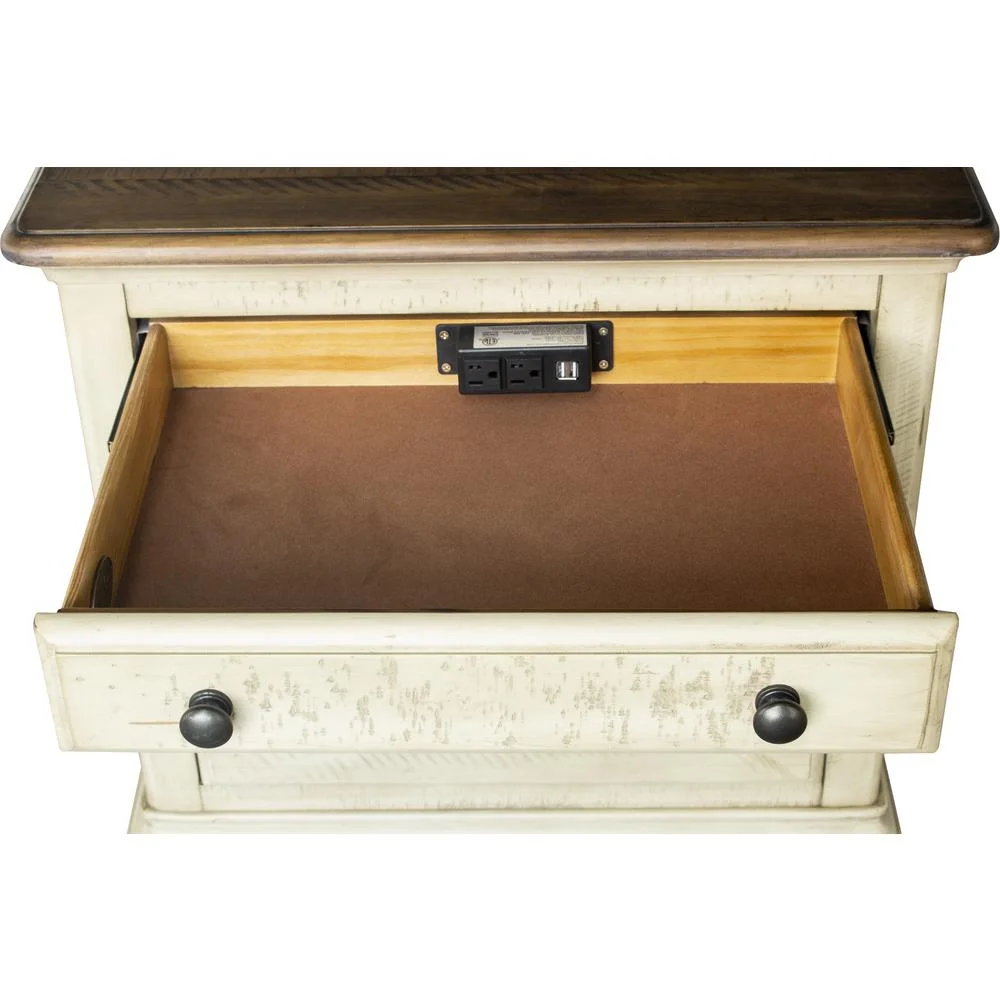 Sunset Trading Shades of Sand 5-Piece Wood King Bedroom Set in Cream Puff/Walnut