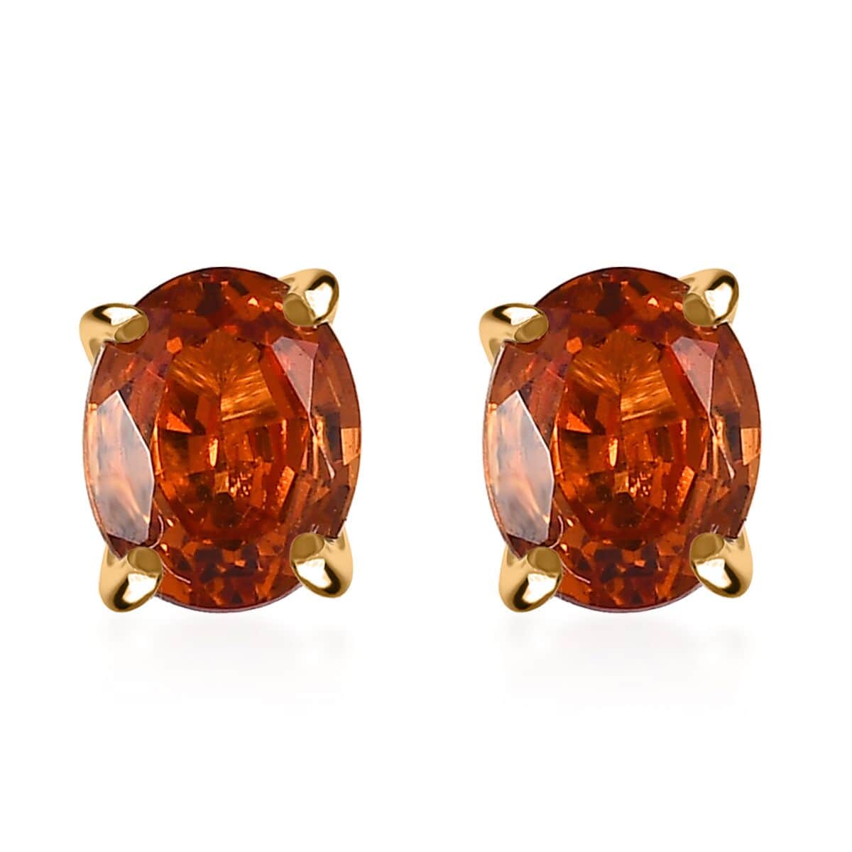 Shop LC Luxoro AAA Garnet Oval 10K Yellow Gold Stud Solitaire Earrings for Women Jewelry Ct 1.03 Birthday Gifts for Women